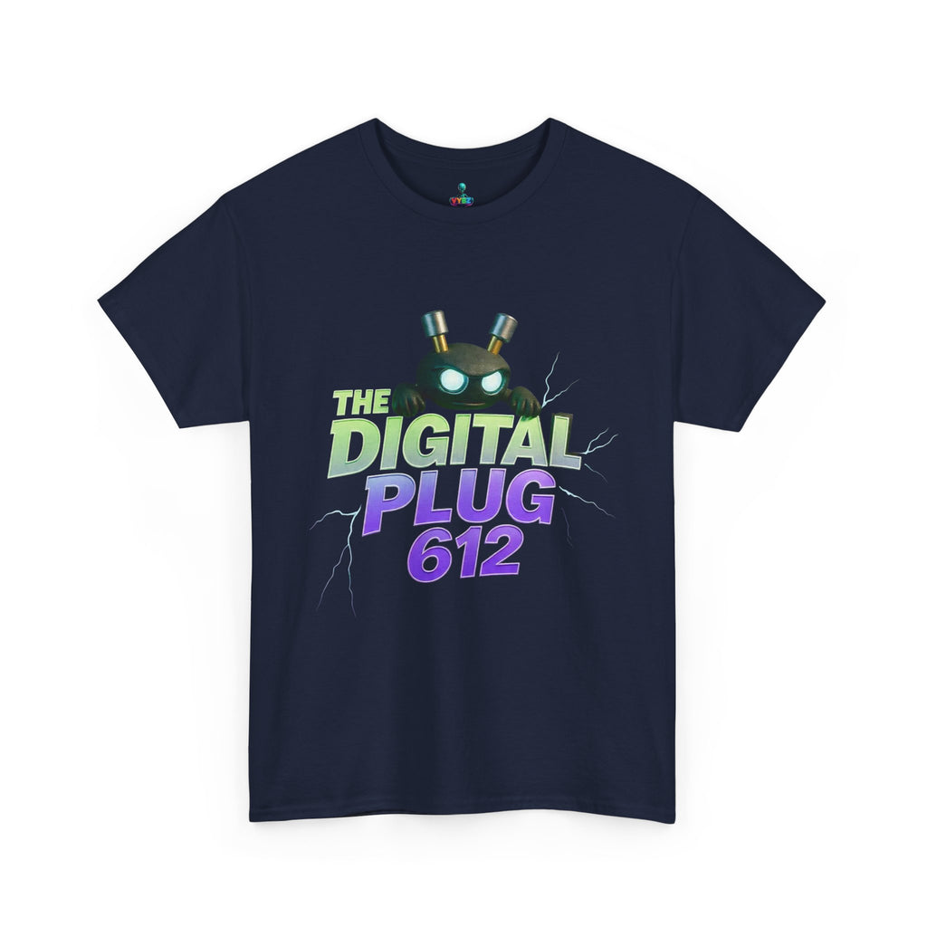 The Digital Plug 612 Tee — Retro Neon Tech Graphic T-Shirt