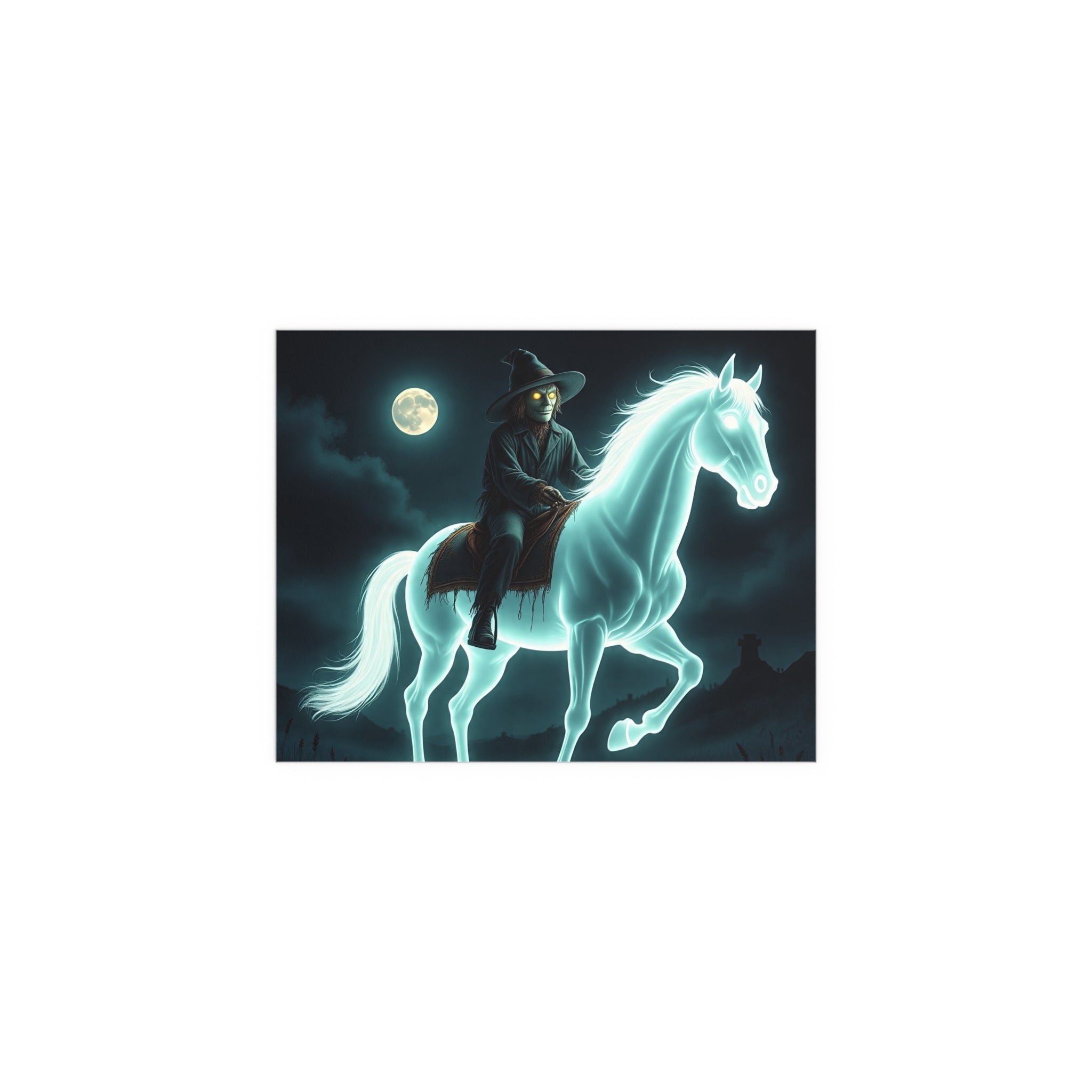 Mystical Wizard Horse Silk Poster, Home Decor, Halloween Art, Wall Art, Gift for Horse Lovers, Indoor and Outdoor Decoration