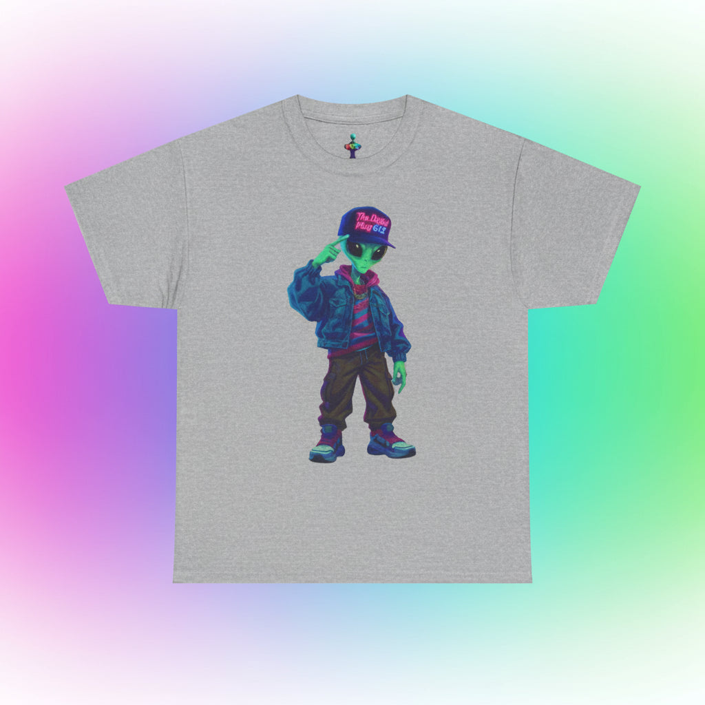 VYBZ Vibrant Alien Graphic Tee - Unisex Heavy Cotton Tee for Casual Wear, Gifts, Streetwear, Festivals, Unique Style
