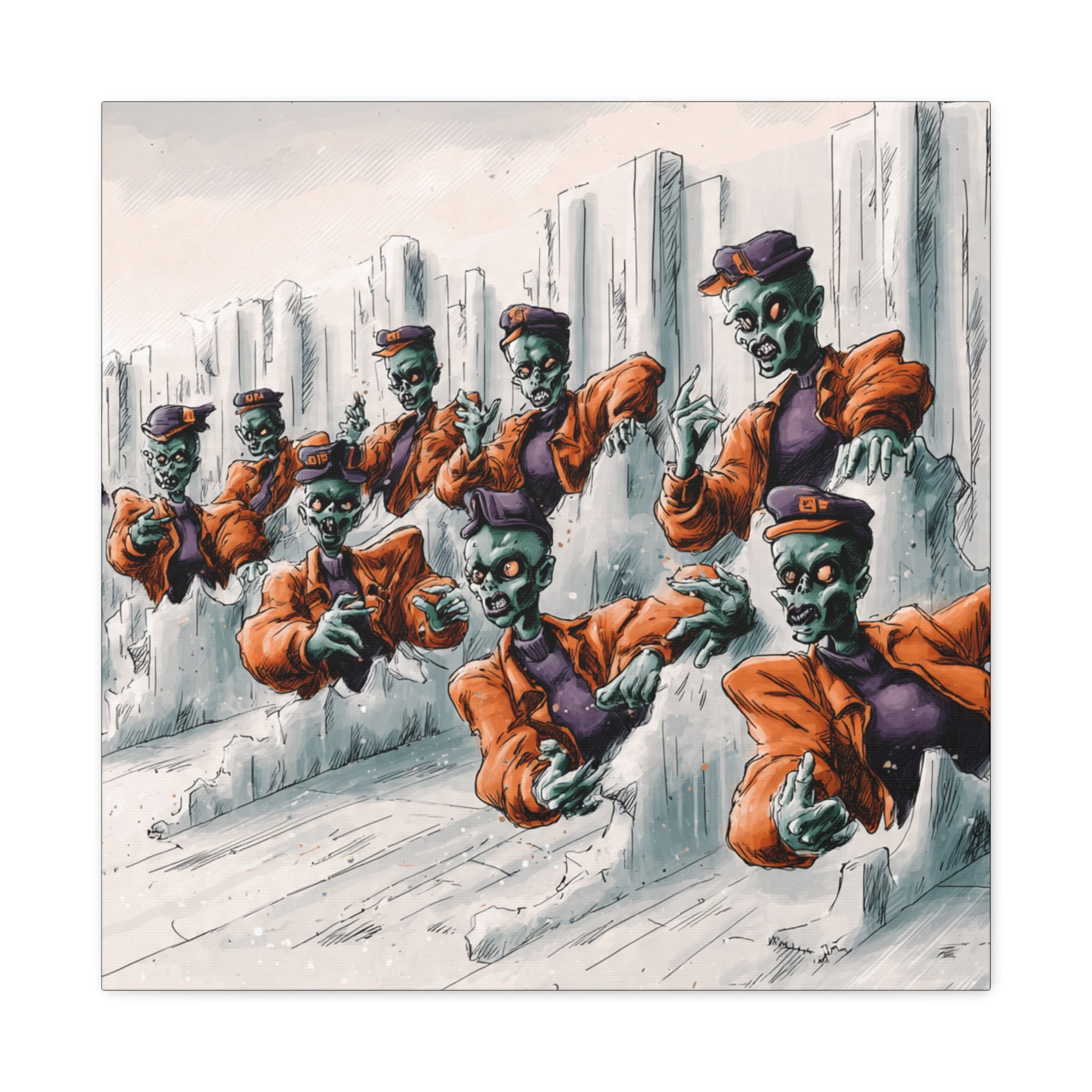 Zombie Chorus Matte Canvas Wall Art