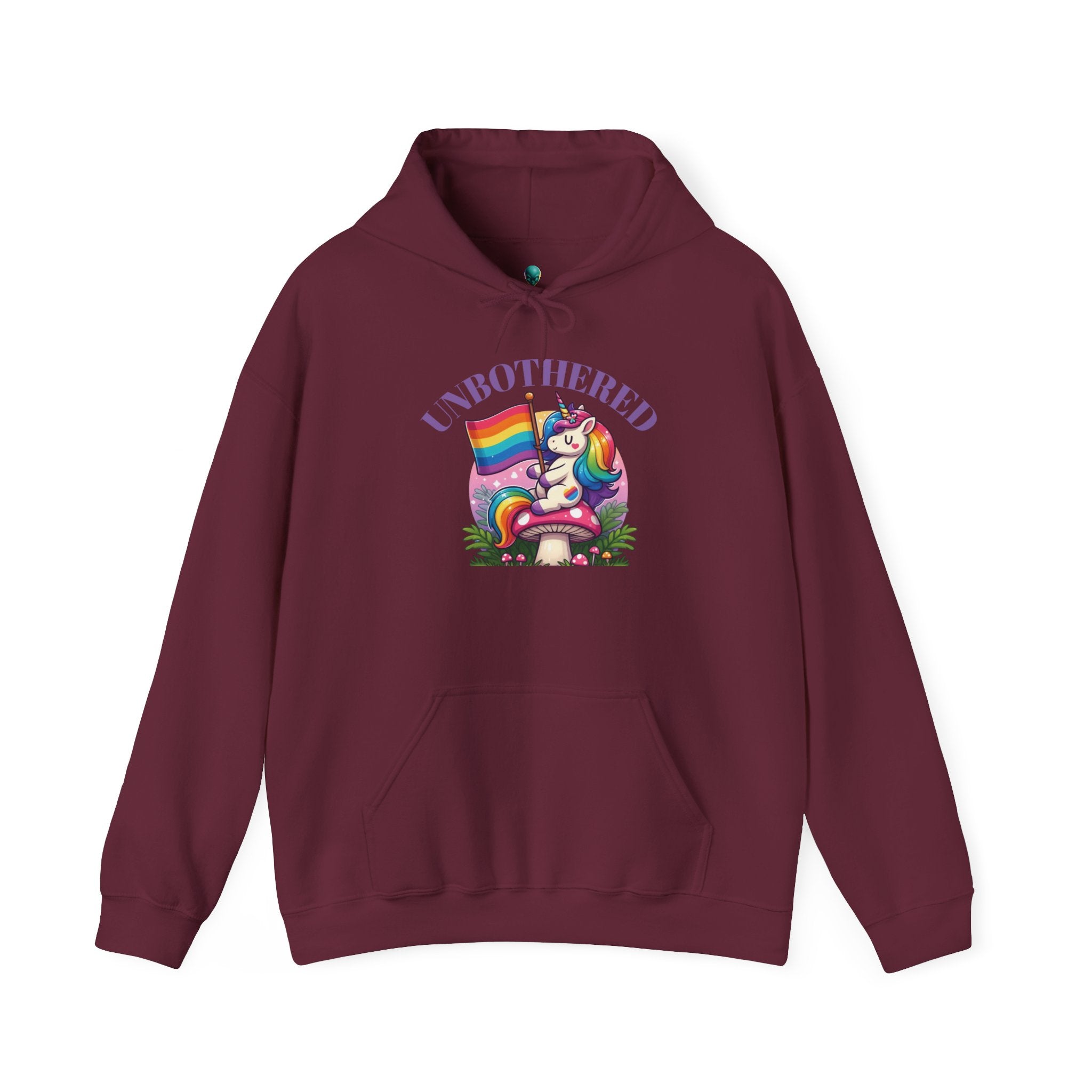 VYBZ "UNBOTHERED" Hoodie for All Ages, LGBTQ+ Gift, Cozy Sweatshirt, Cute Animal Apparel, Fun Pride Merchandise