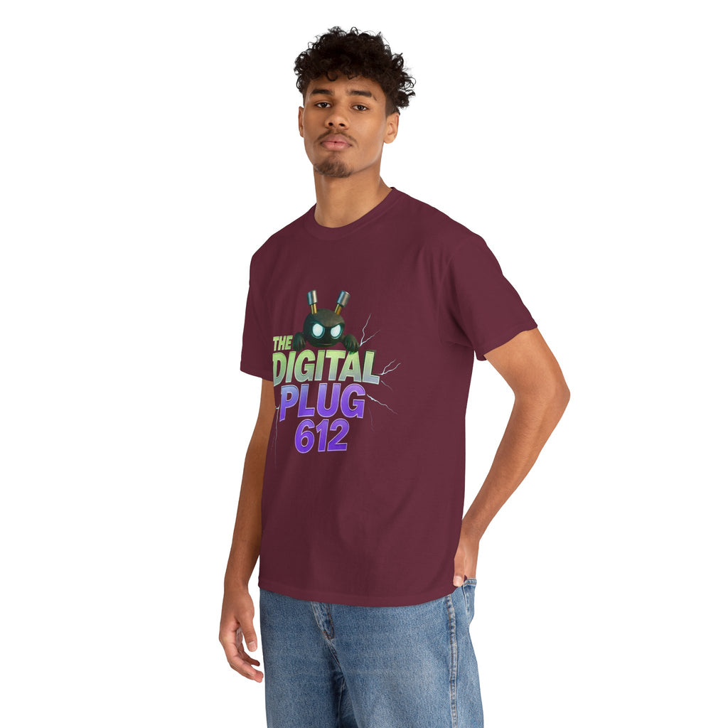 The Digital Plug 612 Tee — Retro Neon Tech Graphic T-Shirt