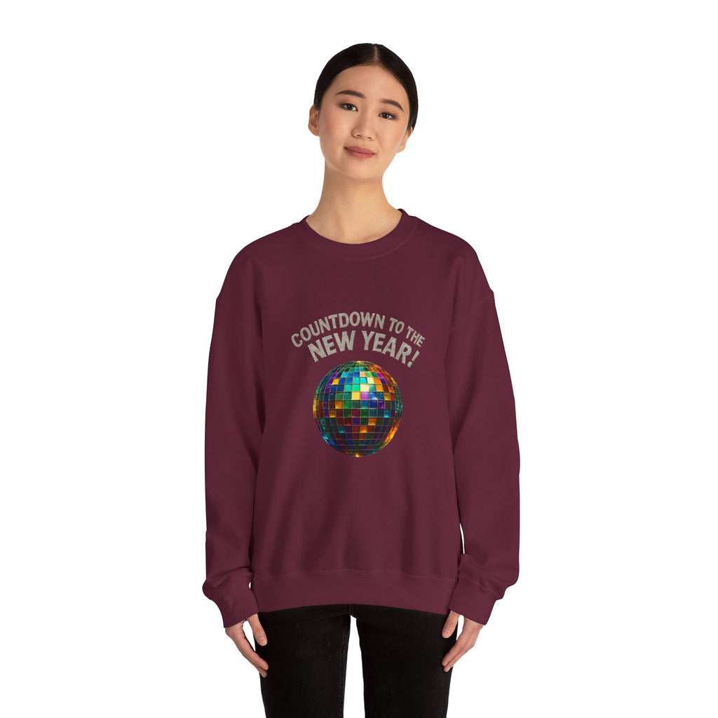 New Year Countdown Sweatshirt — Disco Ball Graphic Crewneck