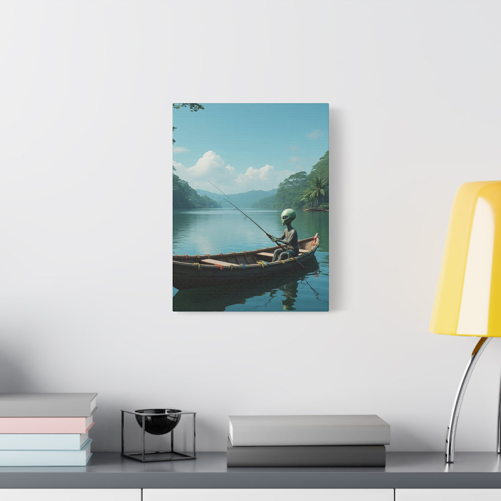 Alien Fishing Canvas Art