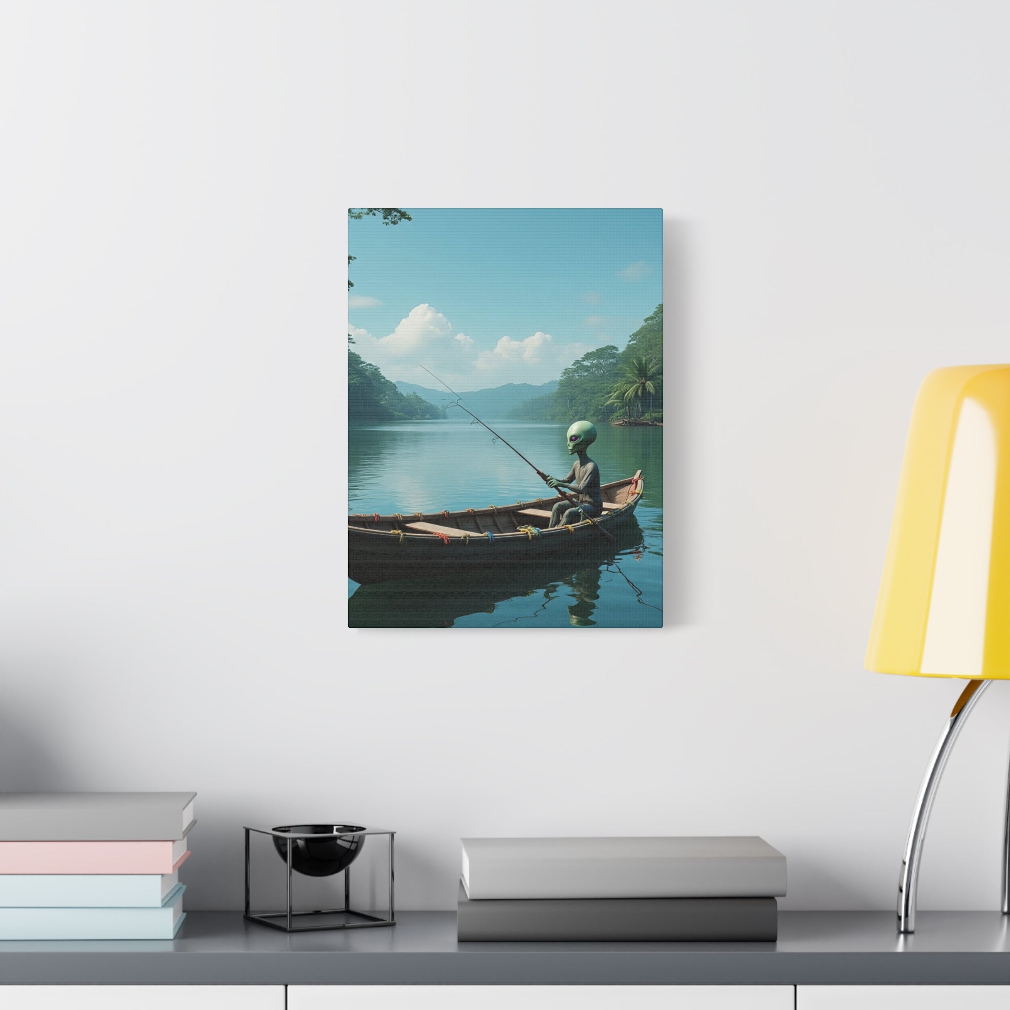 Alien Fishing Canvas Art