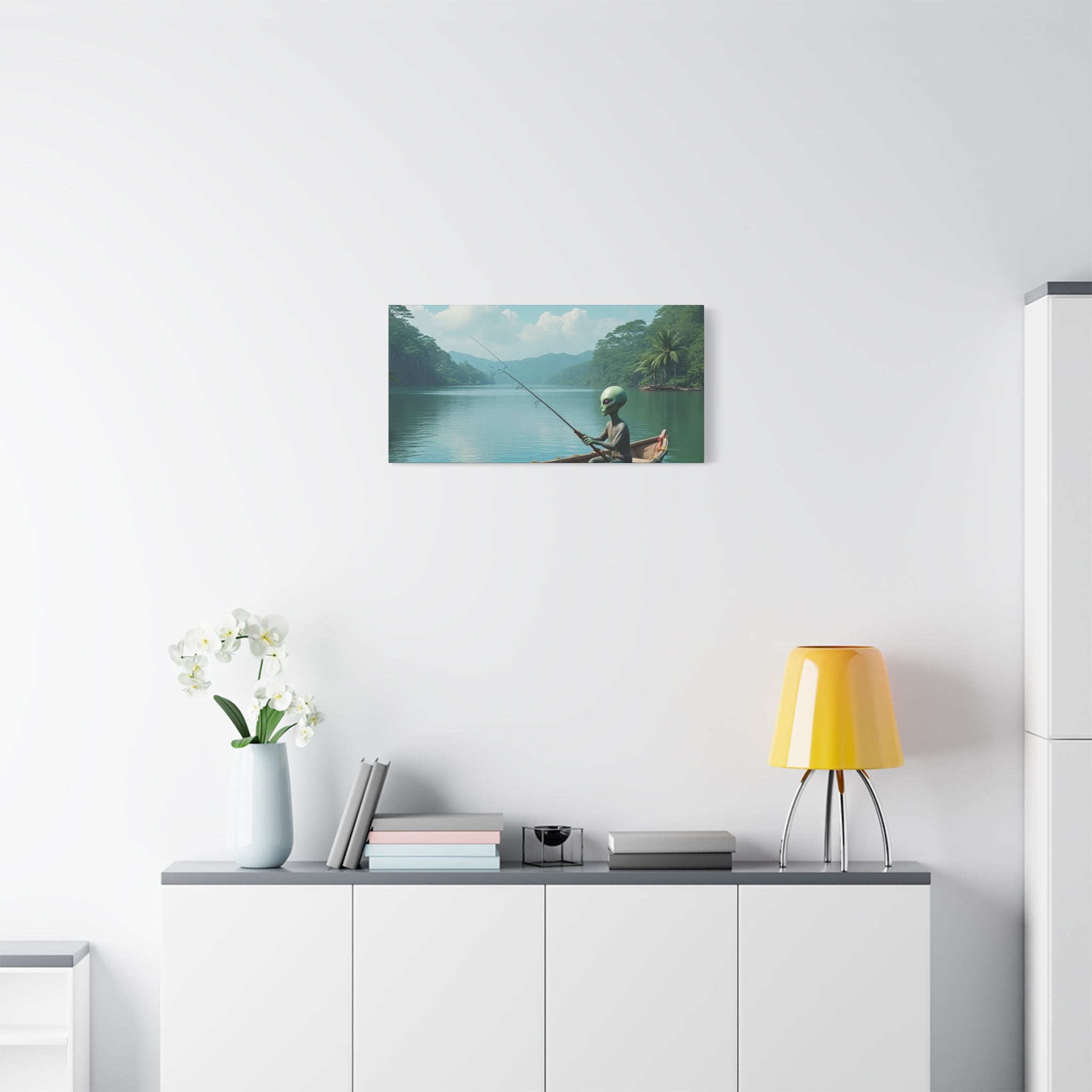 Alien Fishing Canvas Art