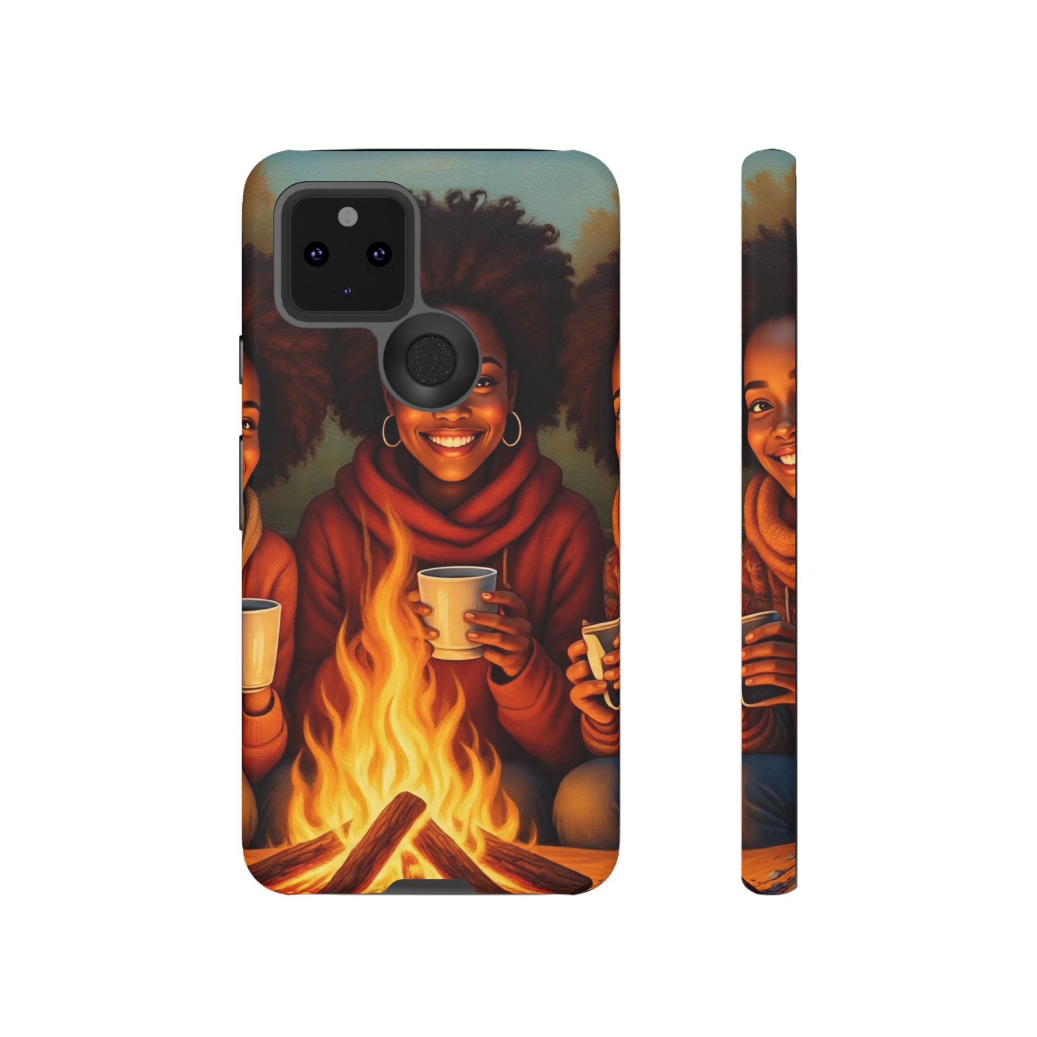Cozy Phone Case for Campfire Lovers, Tough Cases with Inspirational Design, Perfect Gift for Friends, Birthday Present, Nature Vibe