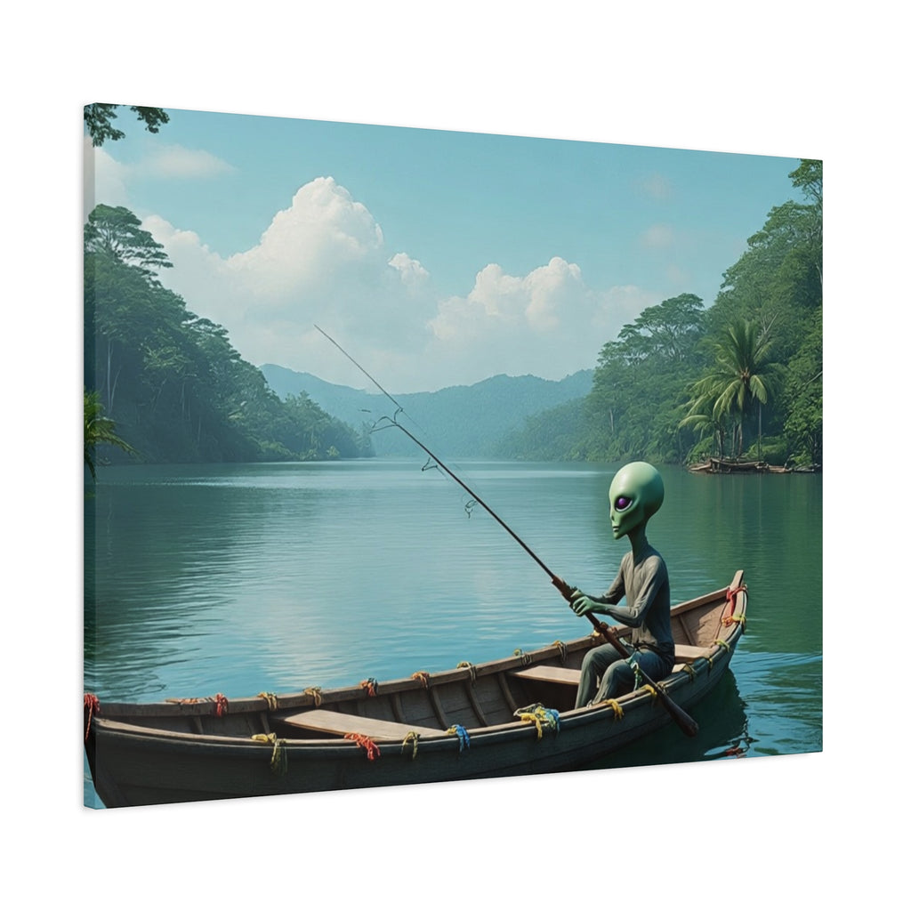 Alien Fishing Canvas Art