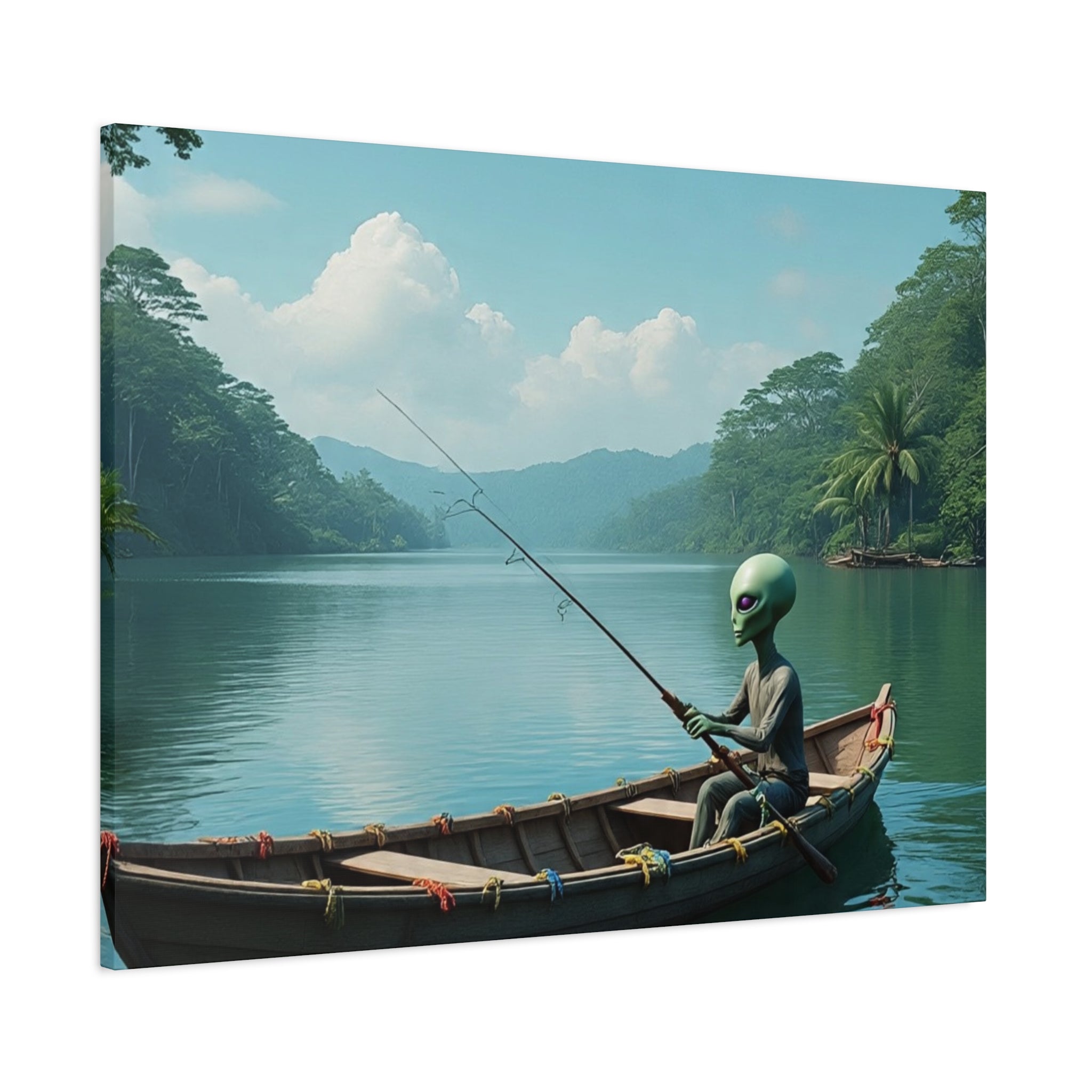 Alien Fishing Canvas Art
