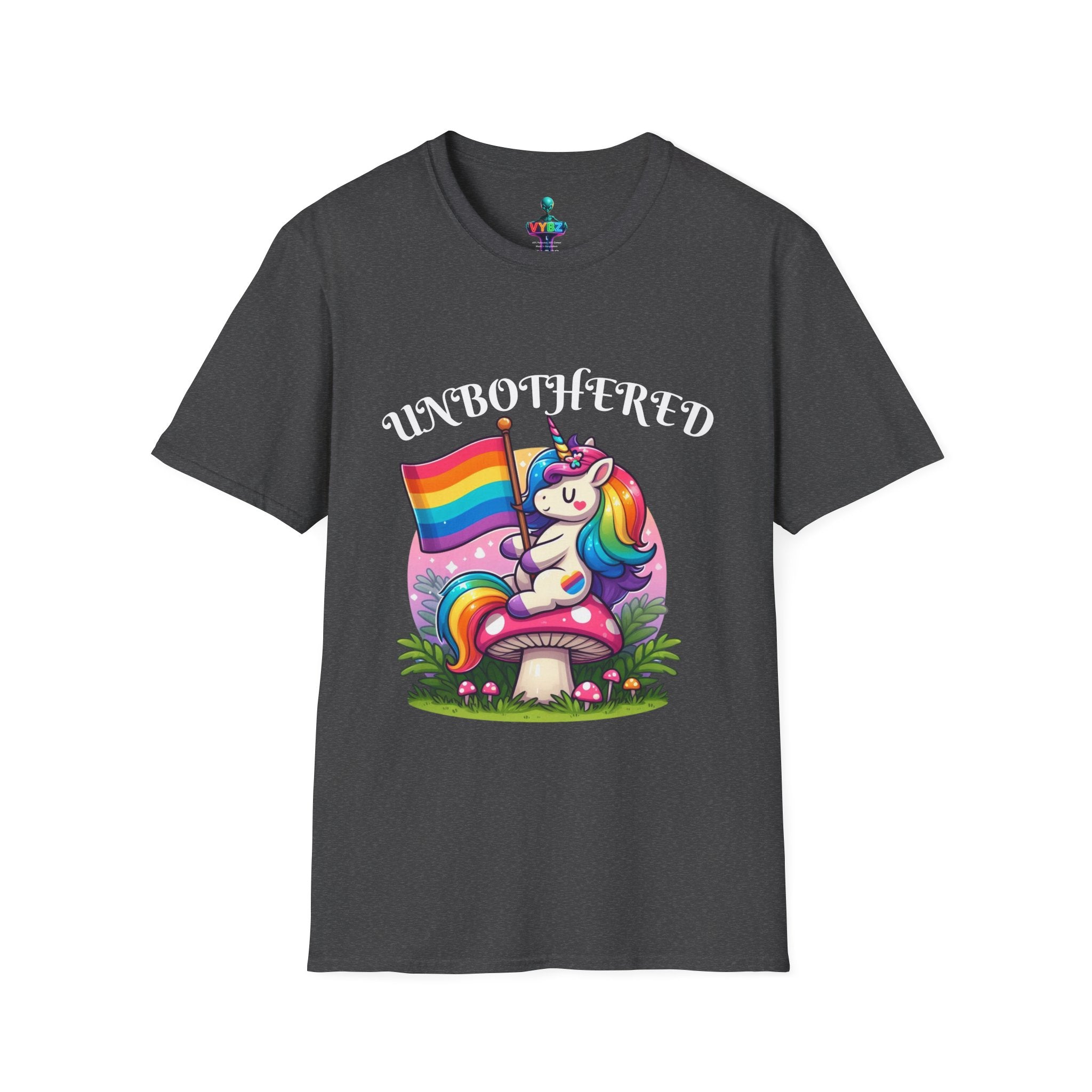 Unisex Pride T-Shirt - Colorful Unbothered Design by VYBZ
