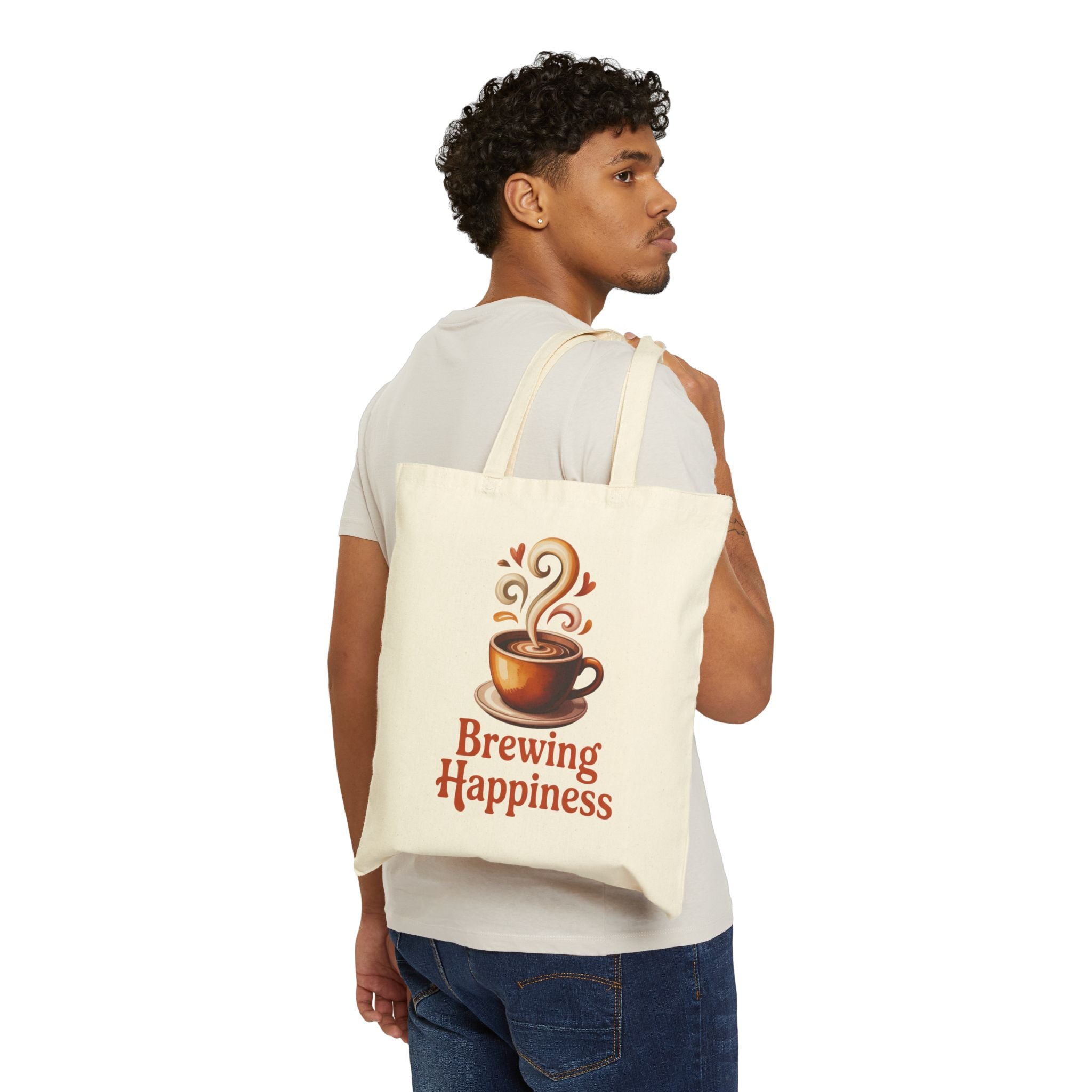 Brewing Happiness Cotton Canvas Tote Bag