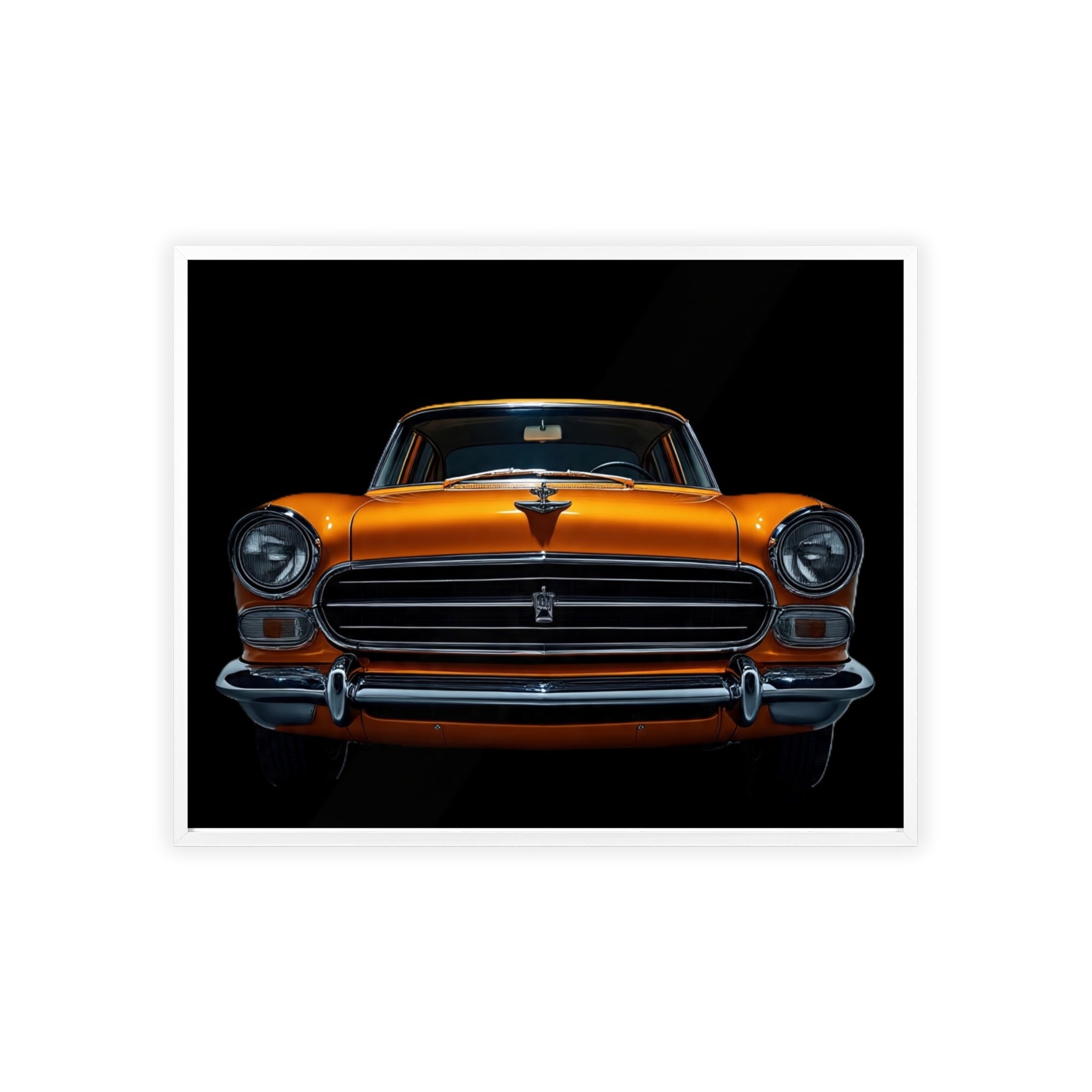 Classic Car Art Poster with Wooden Frame, Vintage Auto Decor, Gift for Car Lovers, Retro Wall Art, Home & Office Decoration