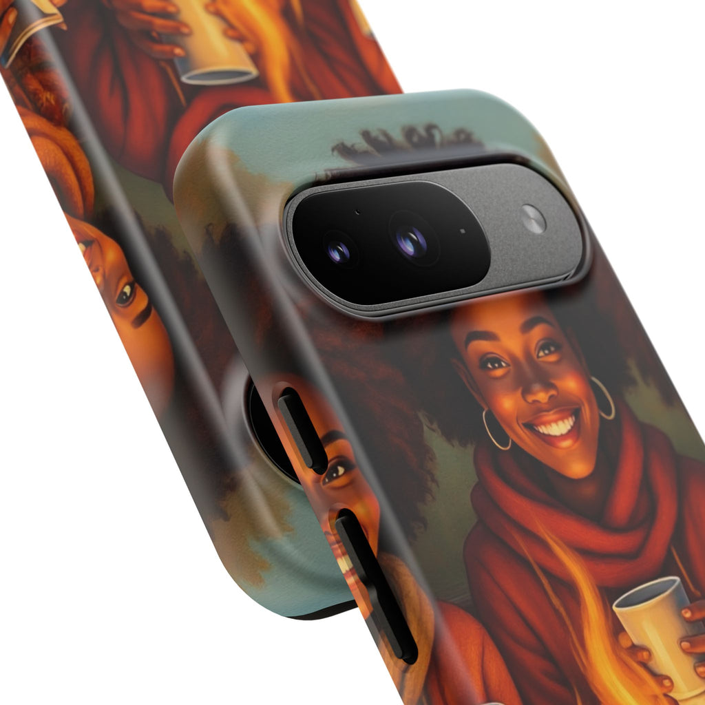 Cozy Phone Case for Campfire Lovers, Tough Cases with Inspirational Design, Perfect Gift for Friends, Birthday Present, Nature Vibe