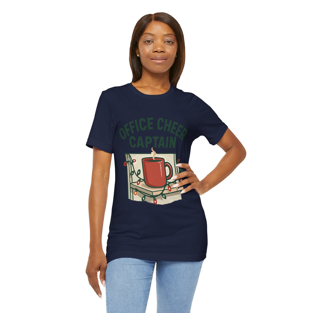 Office Cheer Captain Tee — Holiday Coffee Mug Christmas Work Shirt