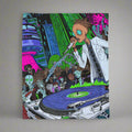Urban Alien DJ Nightlife Velveteen Blanket | Cozy Home Decor, Music Lover Gift, Festival Vibes, Lounge Essential, Unique Wall Art