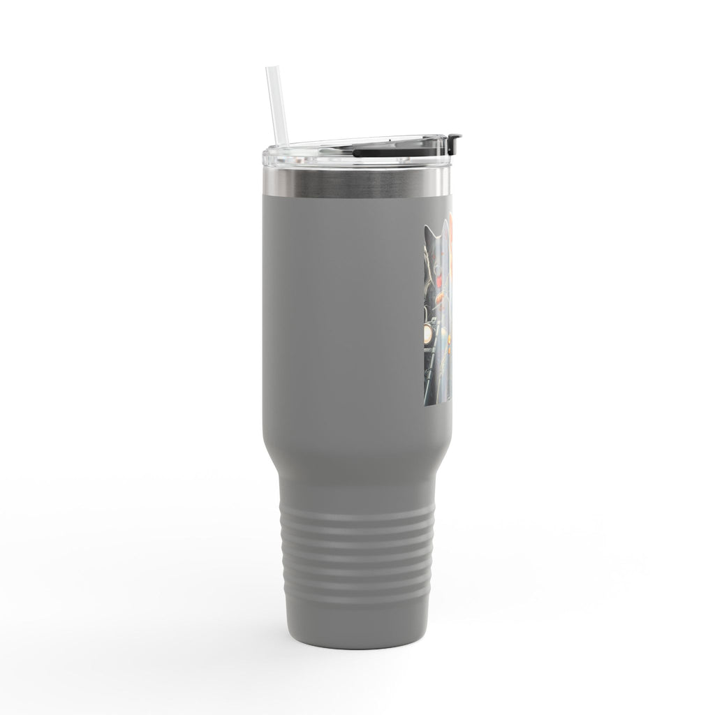 Insulated Travel Mug - Fun Motorcycle Dog Design