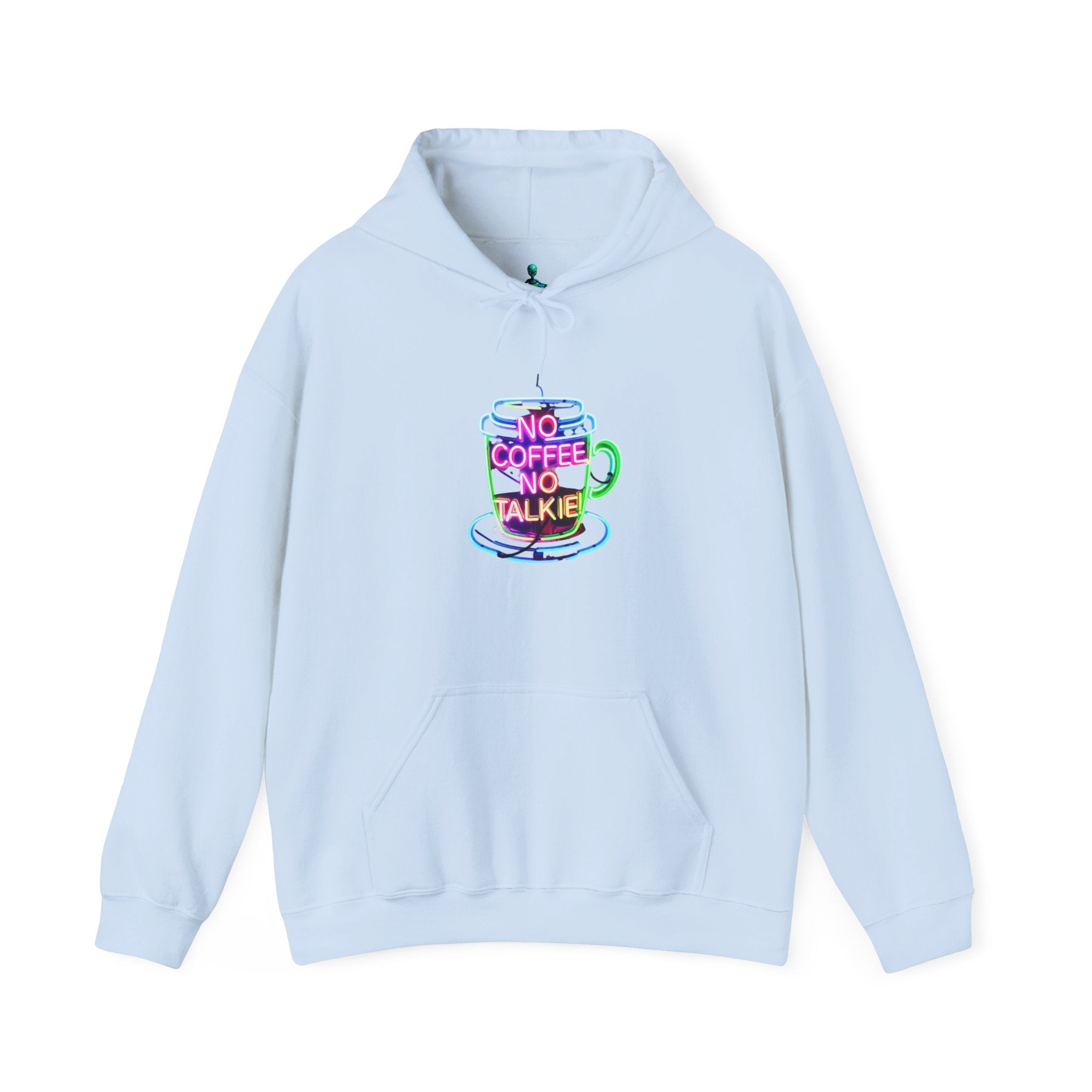 Hoodie - "No Coffee No Talkie" Colorful Coffee Cup Hoodie