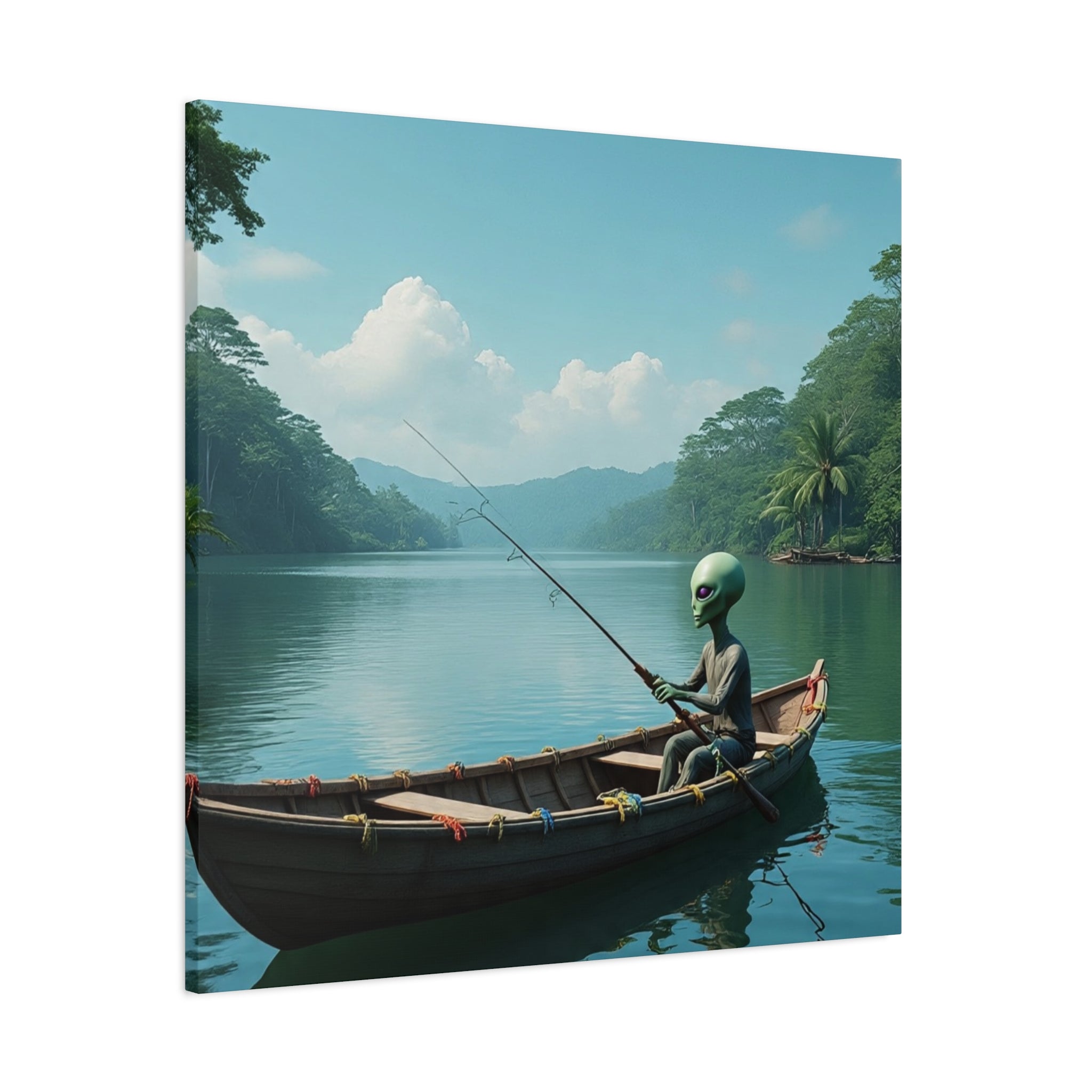 Alien Fishing Canvas Art