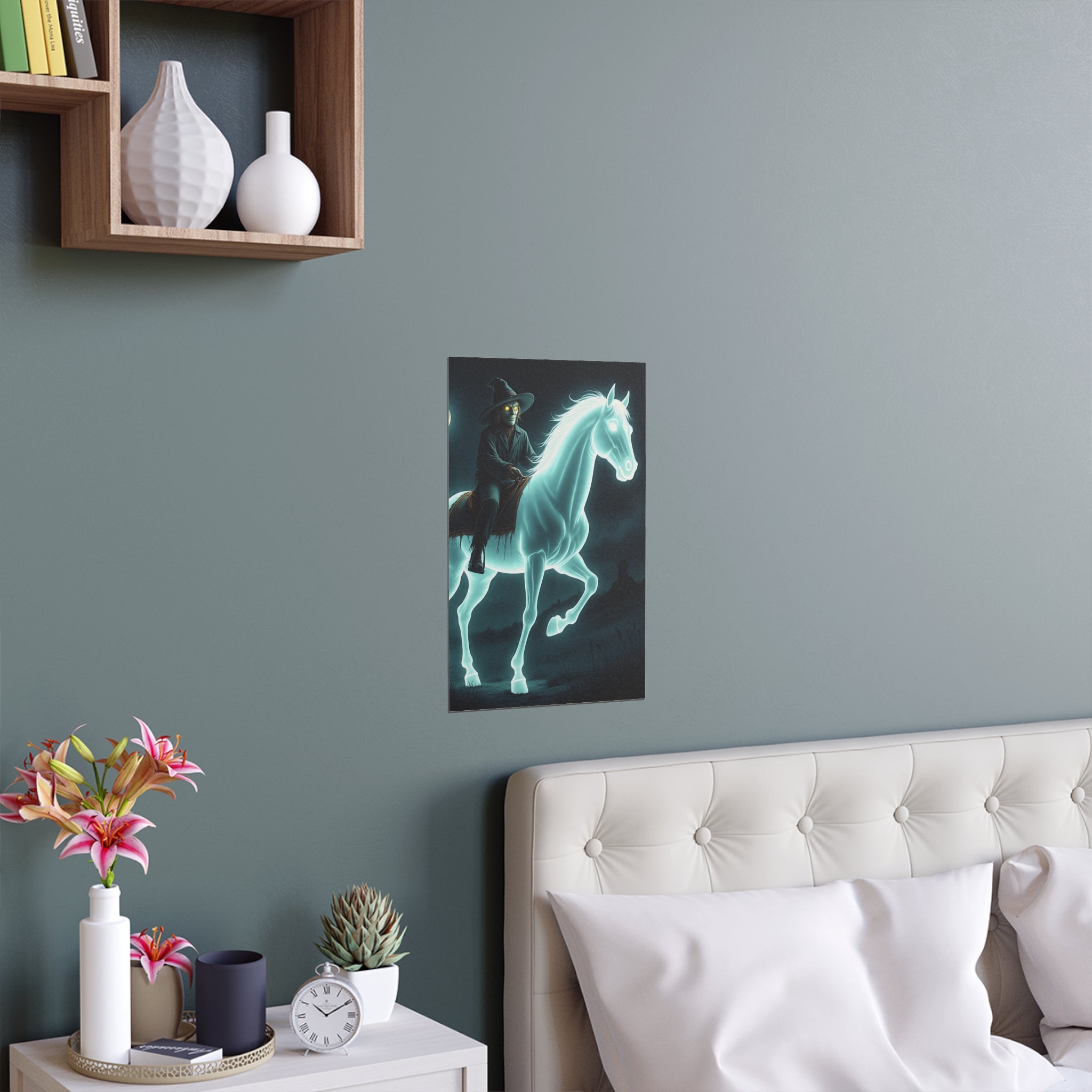 Mystical Wizard Horse Silk Poster, Home Decor, Halloween Art, Wall Art, Gift for Horse Lovers, Indoor and Outdoor Decoration