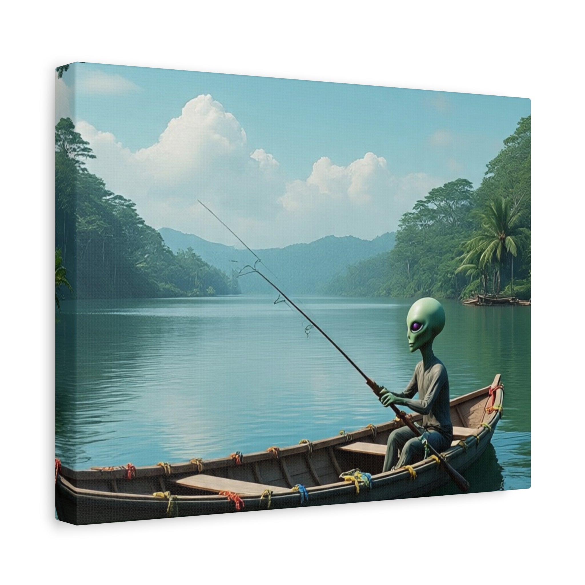 Alien Fishing Canvas Art