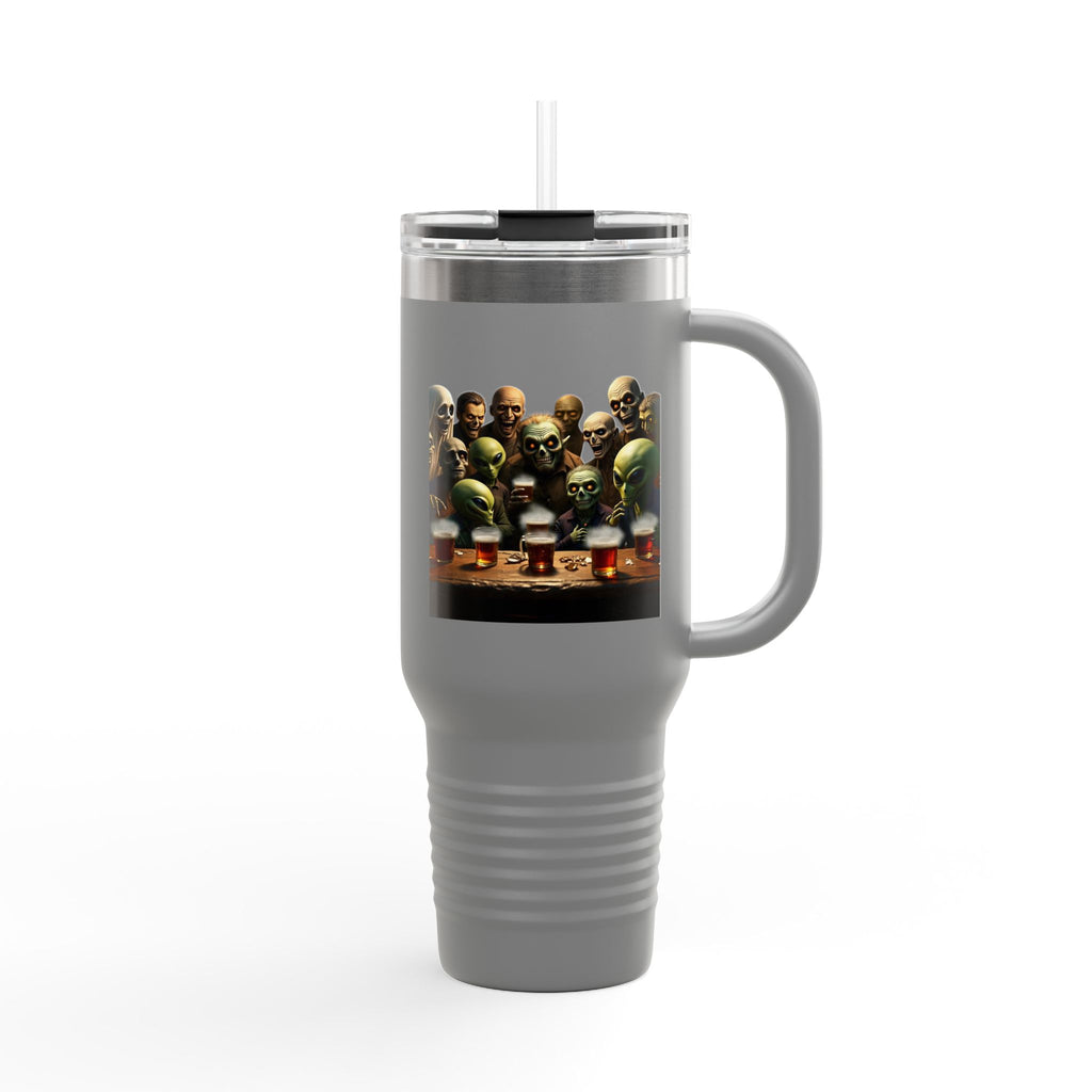 Travel Mug, Humorous Aliens Monsters Ghosts Design, 40oz