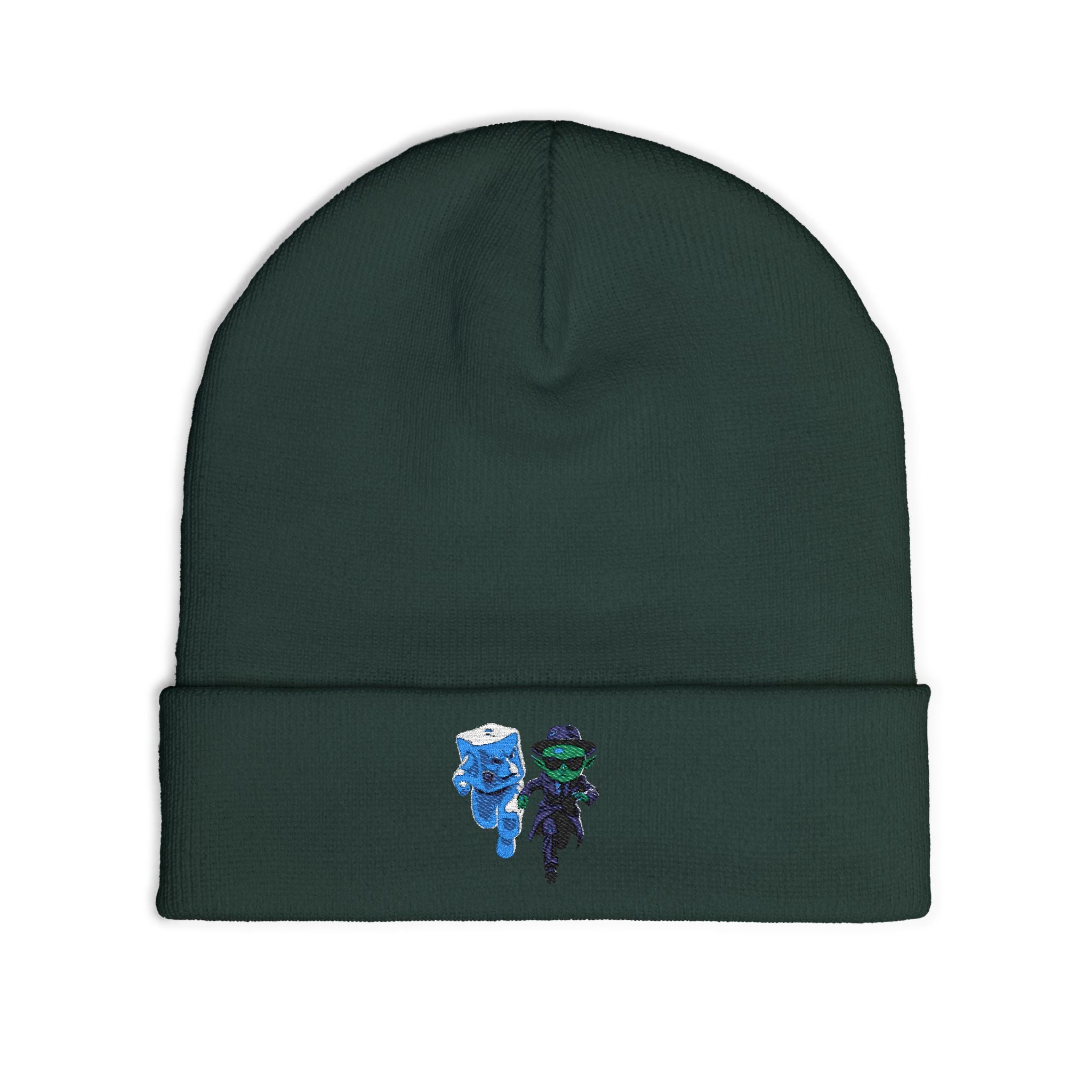 Alien Ice Knit Beanie, Embroidered Winter Hat
