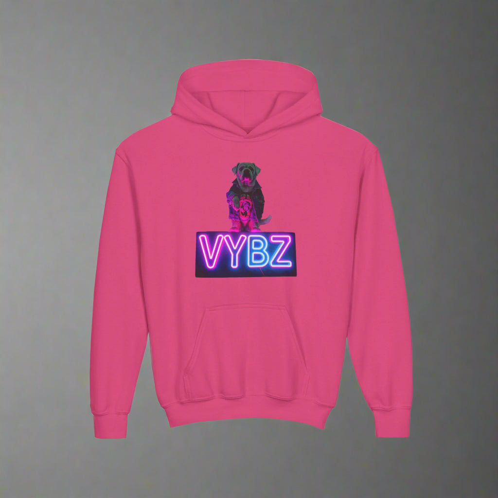 Youth Neon VYBZ Hooded Sweatshirt - Stylish, Comfortable, Gift for Teens, Streetwear, Party Wear, Cool Graphic Hoodie