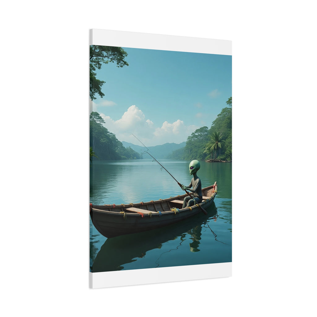 Alien Fishing Canvas Art