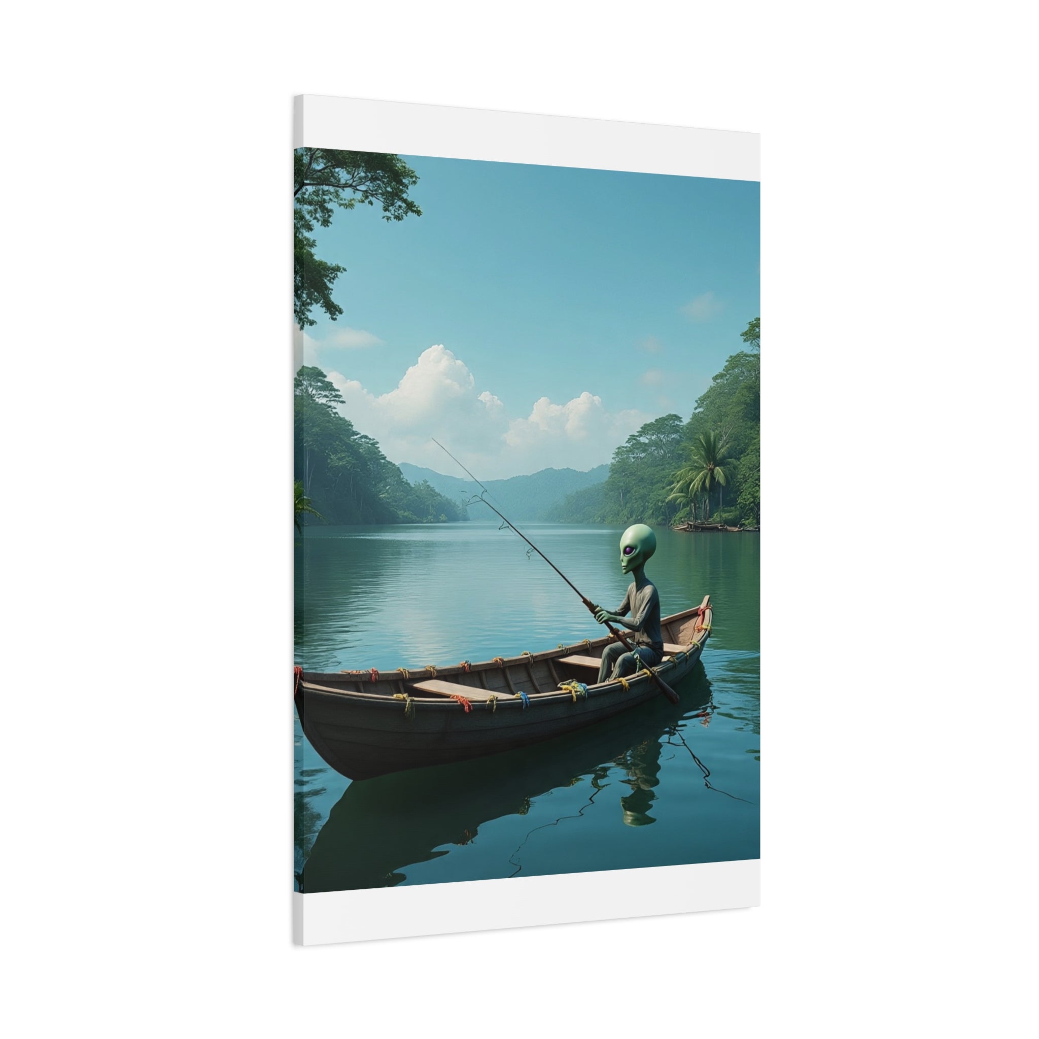 Alien Fishing Canvas Art