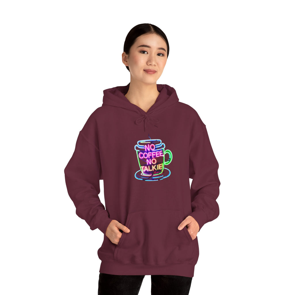Hoodie - "No Coffee No Talkie" Colorful Coffee Cup Hoodie