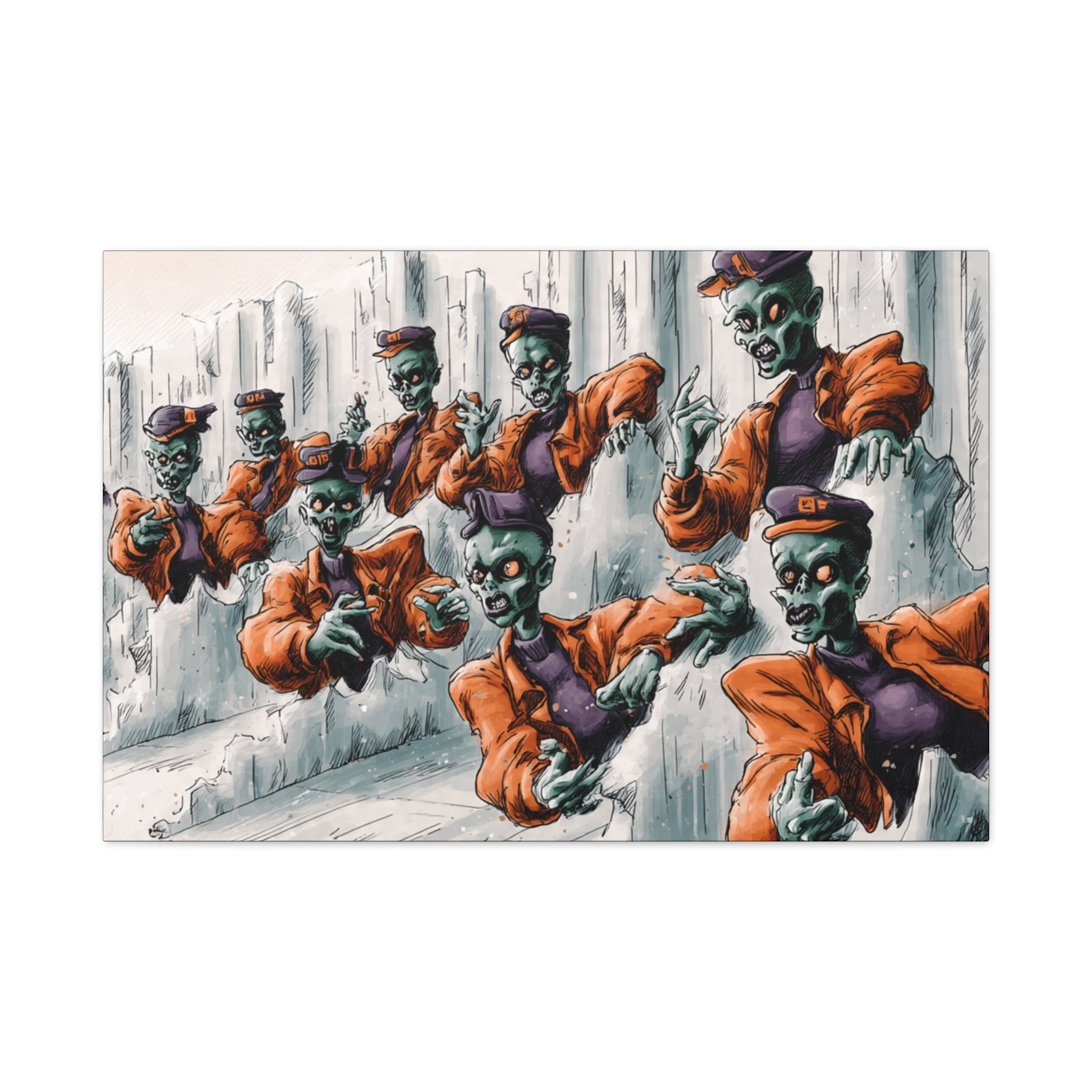 Zombie Chorus Matte Canvas Wall Art