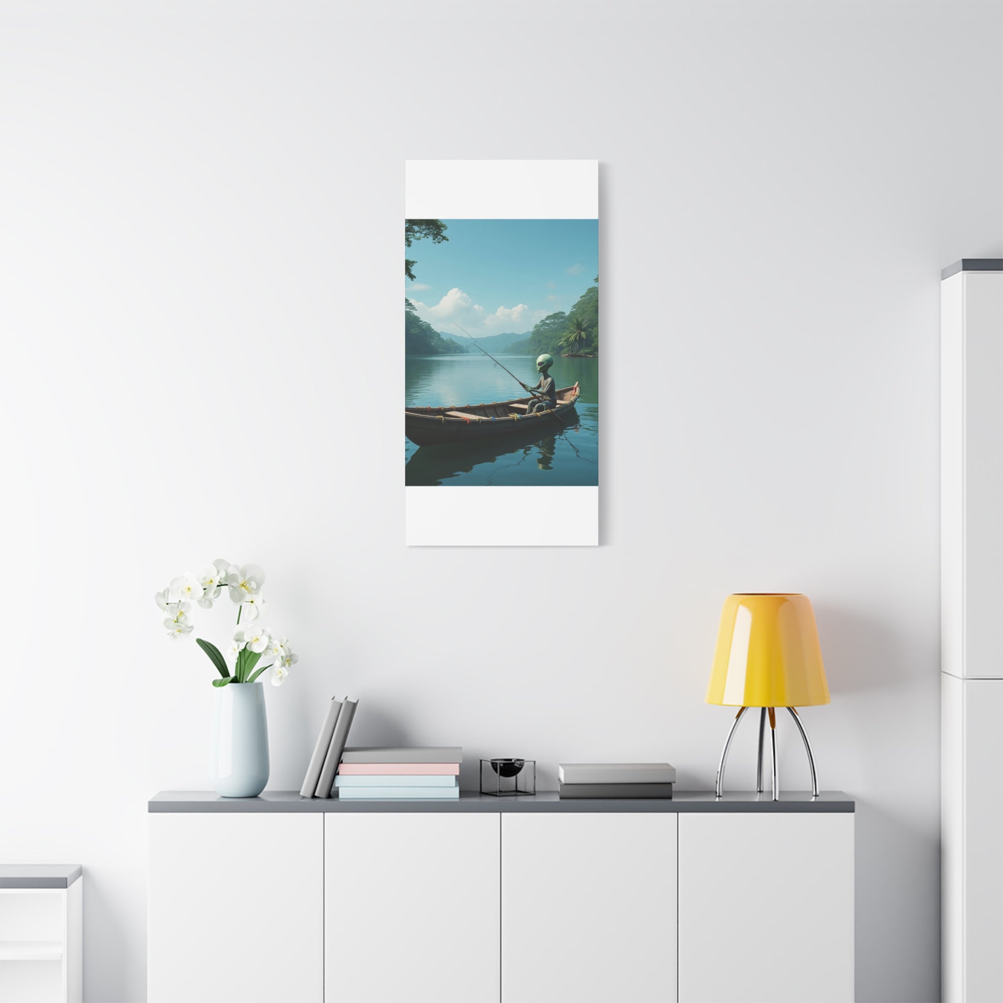 Alien Fishing Canvas Art