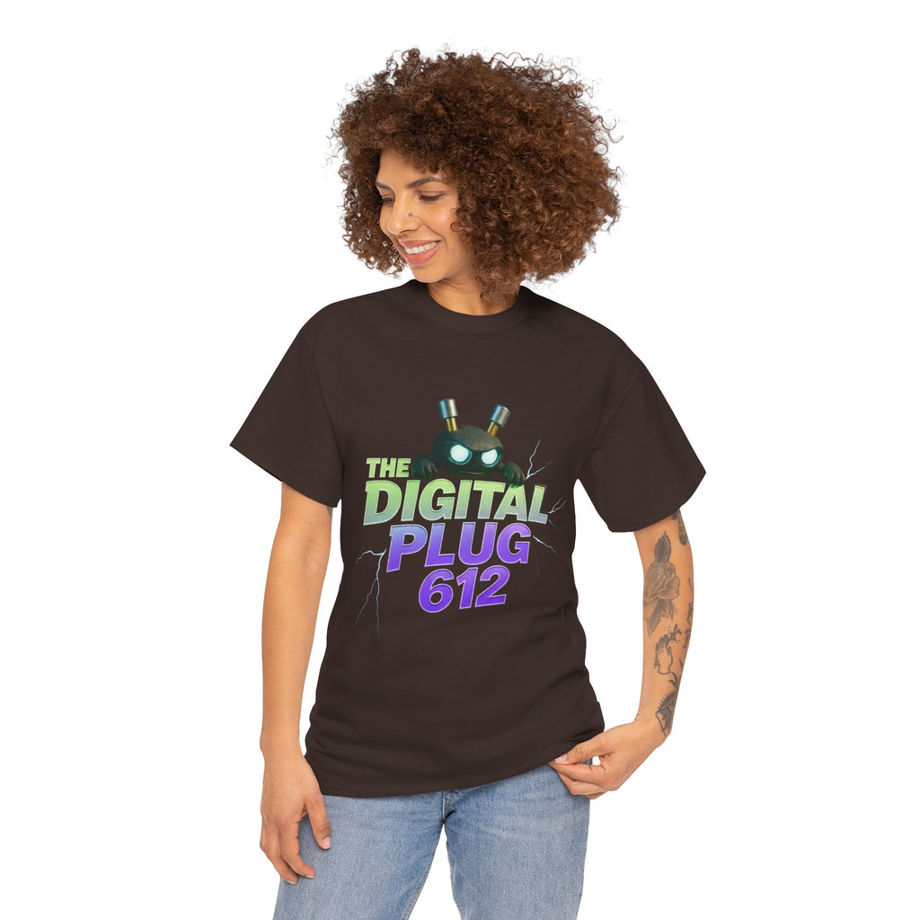 The Digital Plug 612 Tee — Retro Neon Tech Graphic T-Shirt