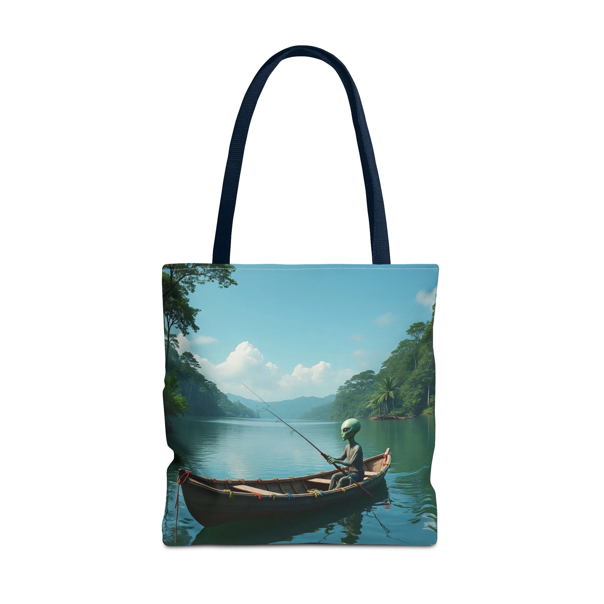 VYBZ Serene Alien Fishing Scenic Tote Bag