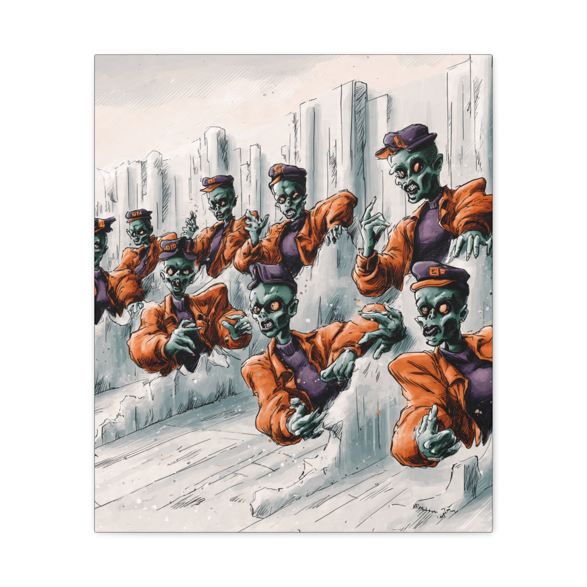 Zombie Chorus Matte Canvas Wall Art