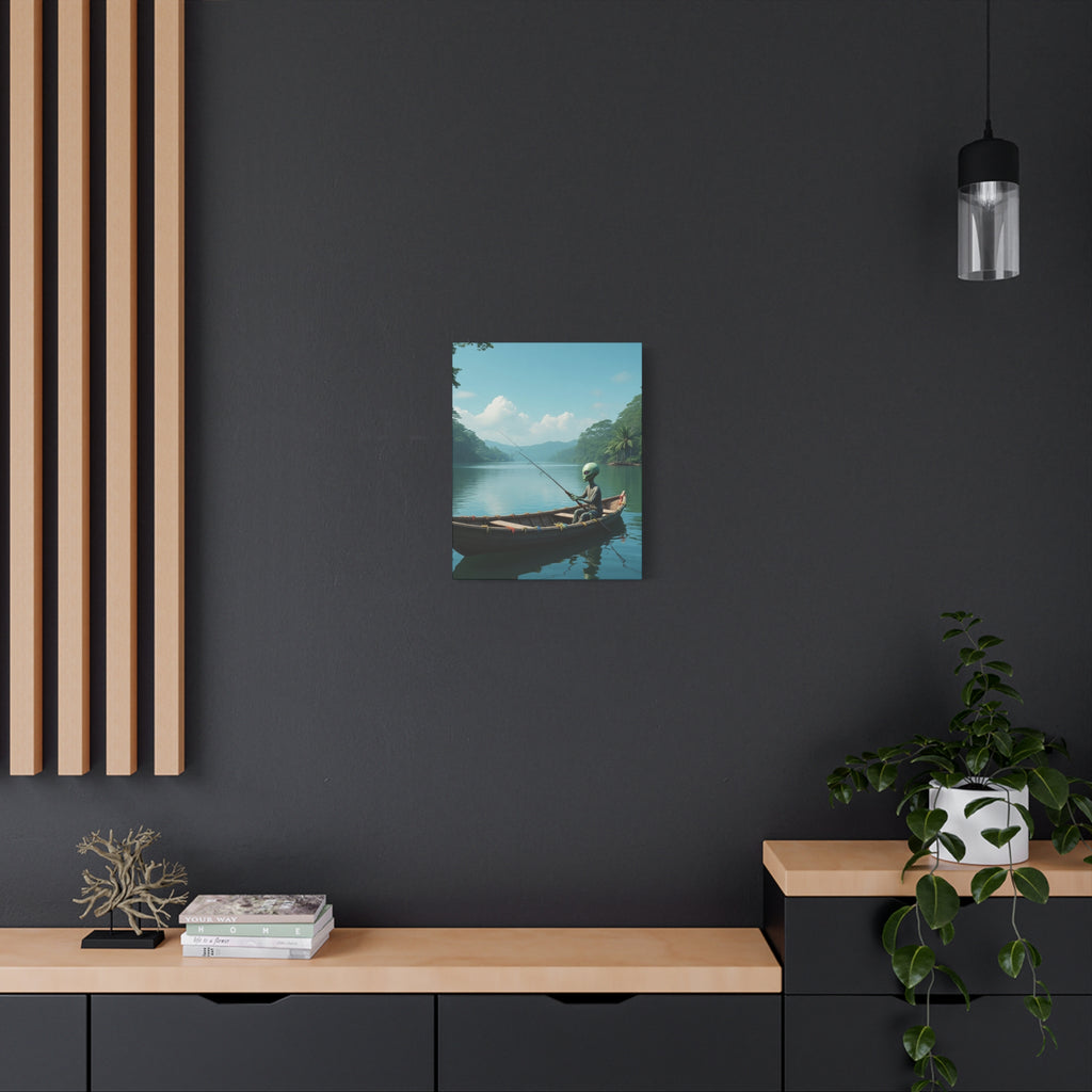 Alien Fishing Canvas Art