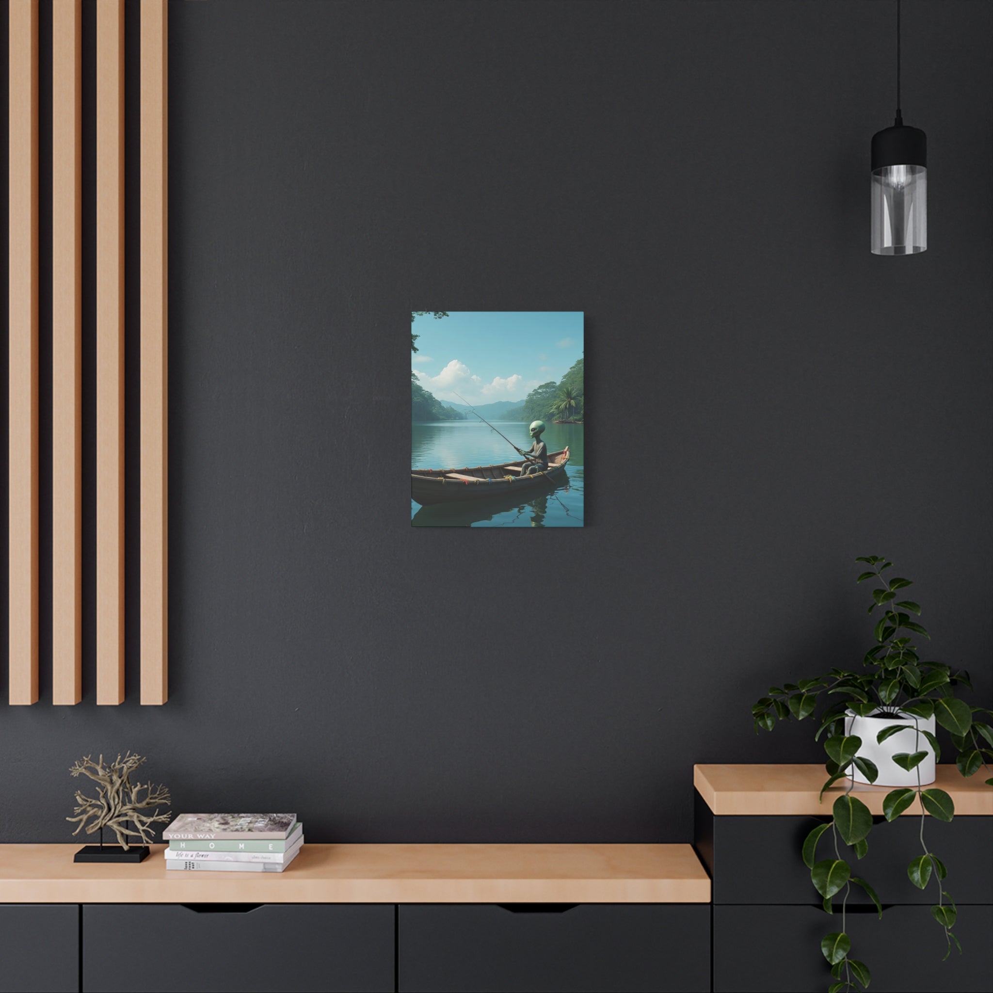 Alien Fishing Canvas Art