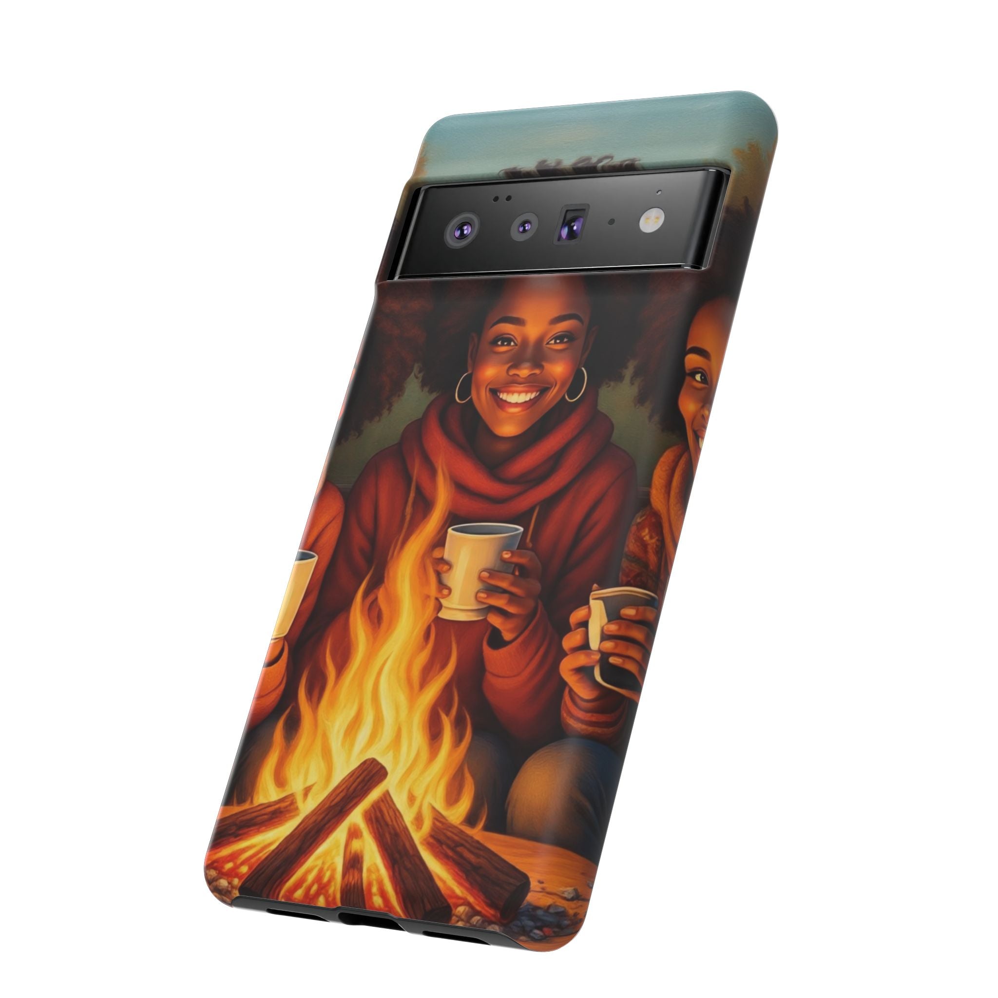 Cozy Phone Case for Campfire Lovers, Tough Cases with Inspirational Design, Perfect Gift for Friends, Birthday Present, Nature Vibe