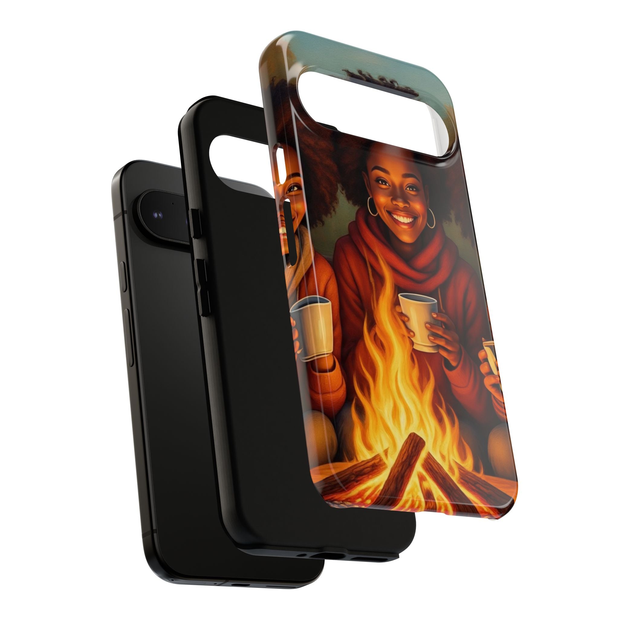 Cozy Phone Case for Campfire Lovers, Tough Cases with Inspirational Design, Perfect Gift for Friends, Birthday Present, Nature Vibe