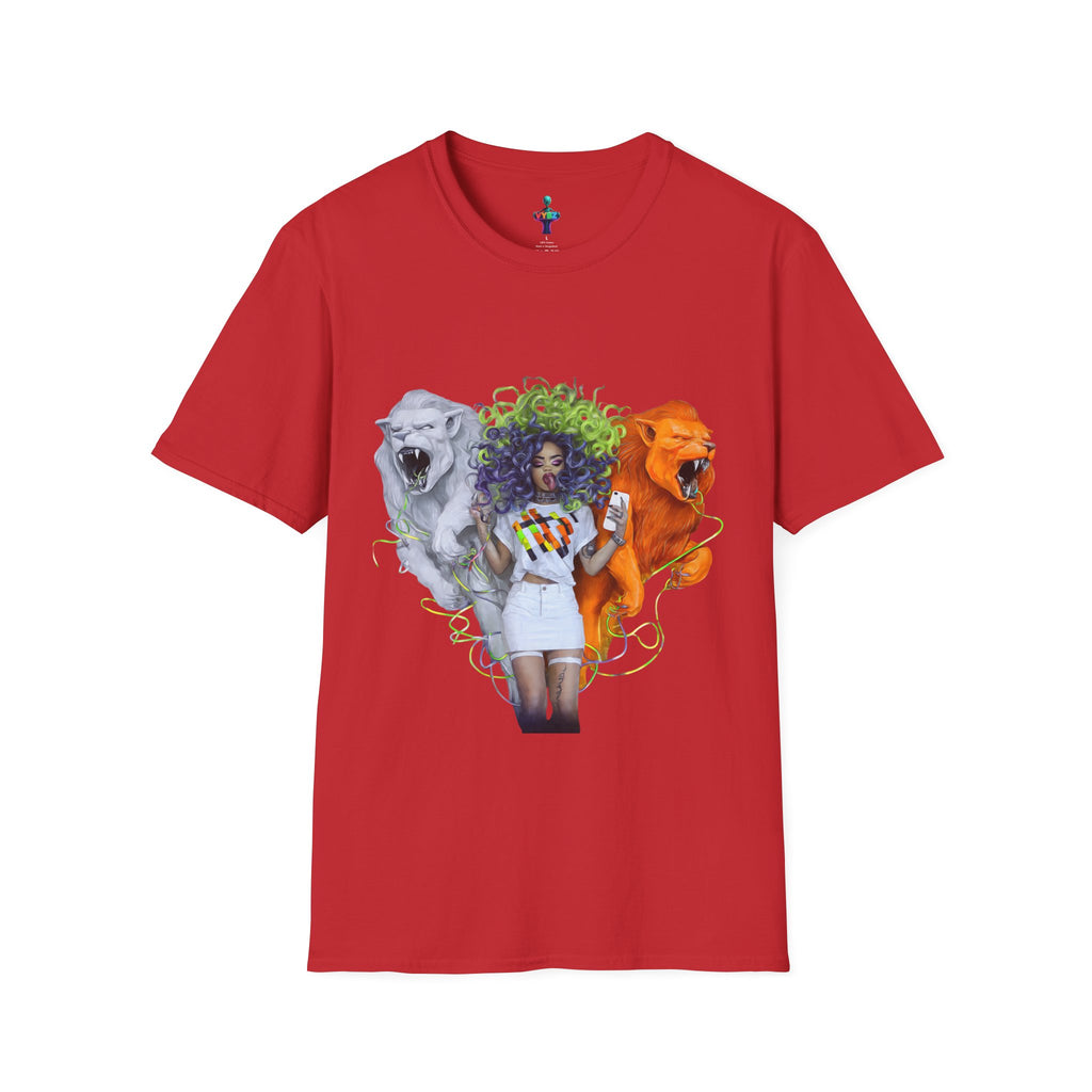 Lion Heart Unisex Softstyle T-Shirt | Trendy Graphic Tee for Animal Lovers, Unique Gift for Birthdays, Casual Wear, Pride Events