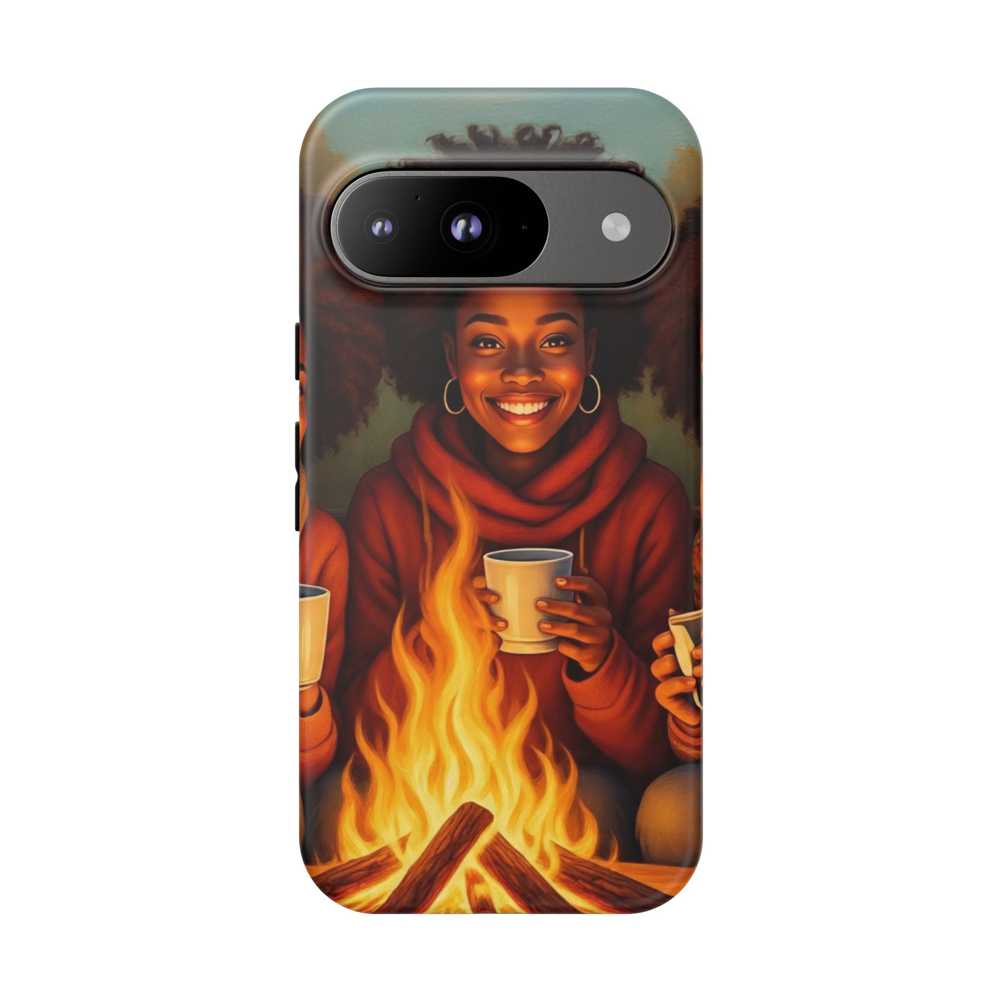 Cozy Phone Case for Campfire Lovers, Tough Cases with Inspirational Design, Perfect Gift for Friends, Birthday Present, Nature Vibe