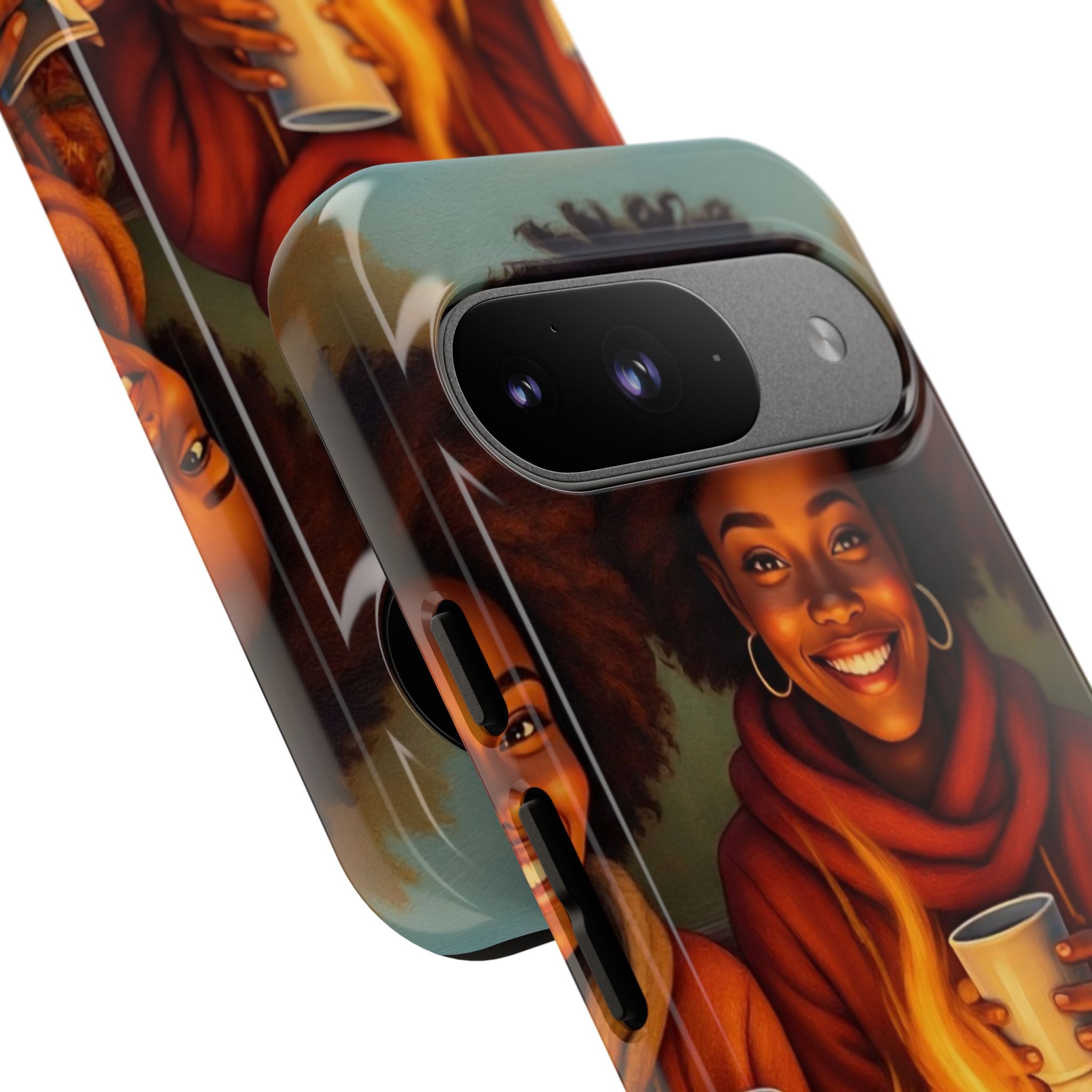 Cozy Phone Case for Campfire Lovers, Tough Cases with Inspirational Design, Perfect Gift for Friends, Birthday Present, Nature Vibe