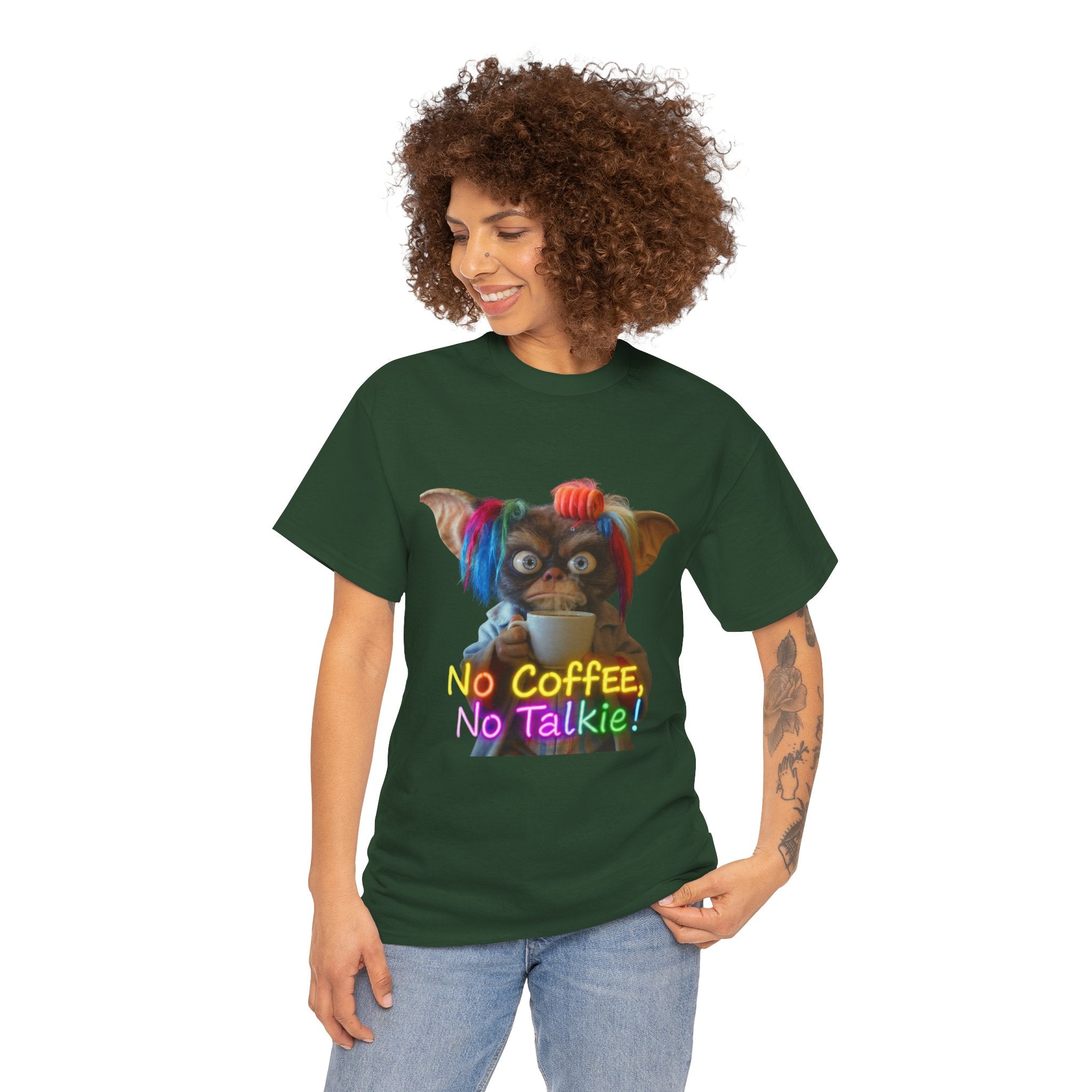 No Coffee, No Talkie Tee — Cute Gremlin Coffee Morning Shirt