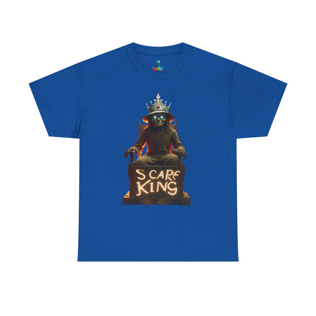 VYBZ Scare King Unisex Heavy Cotton Tee, Halloween Shirt, Horror Tee, Graphic T-Shirt, Scary Costume Top, Gift for Spooky Lovers