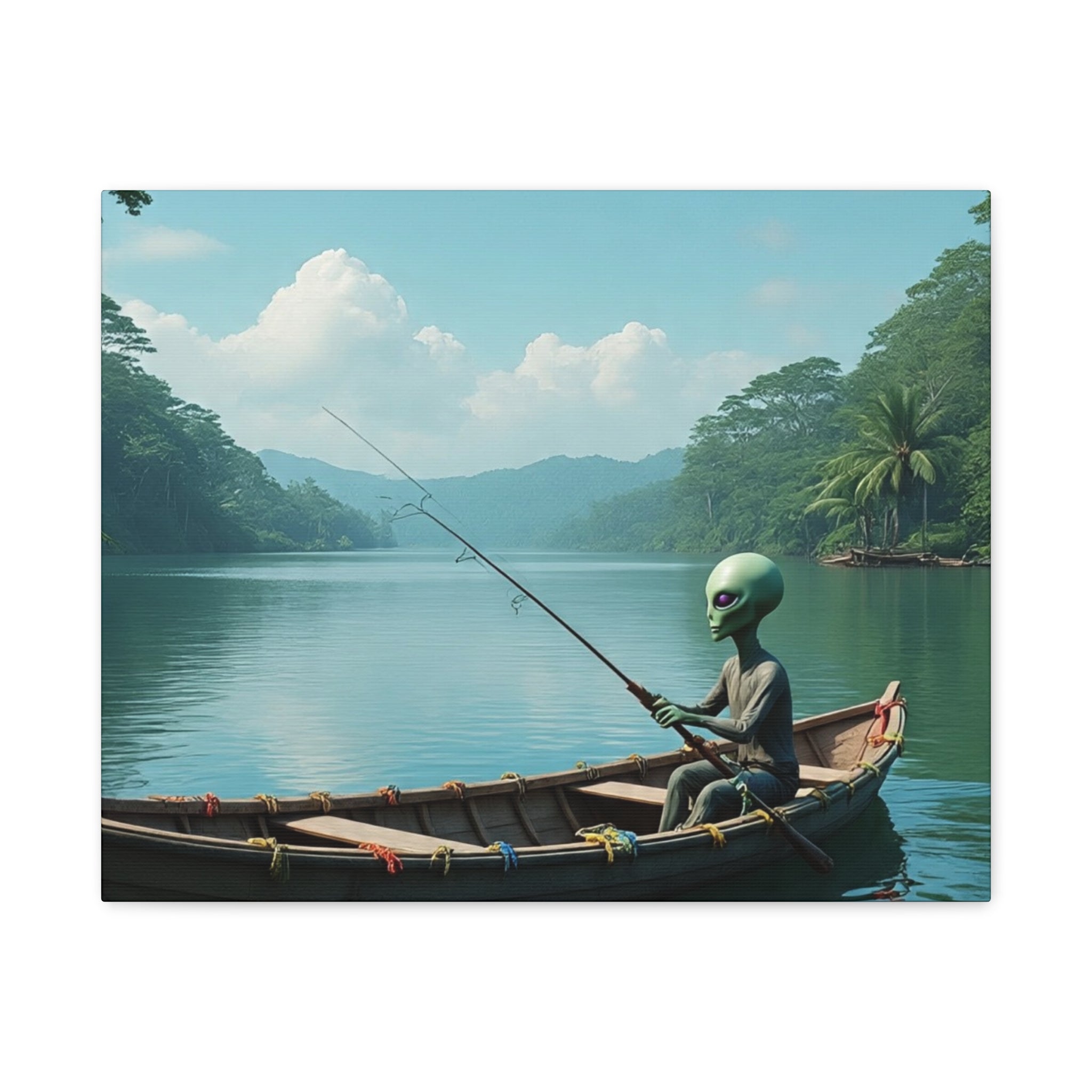 Alien Fishing Canvas Art