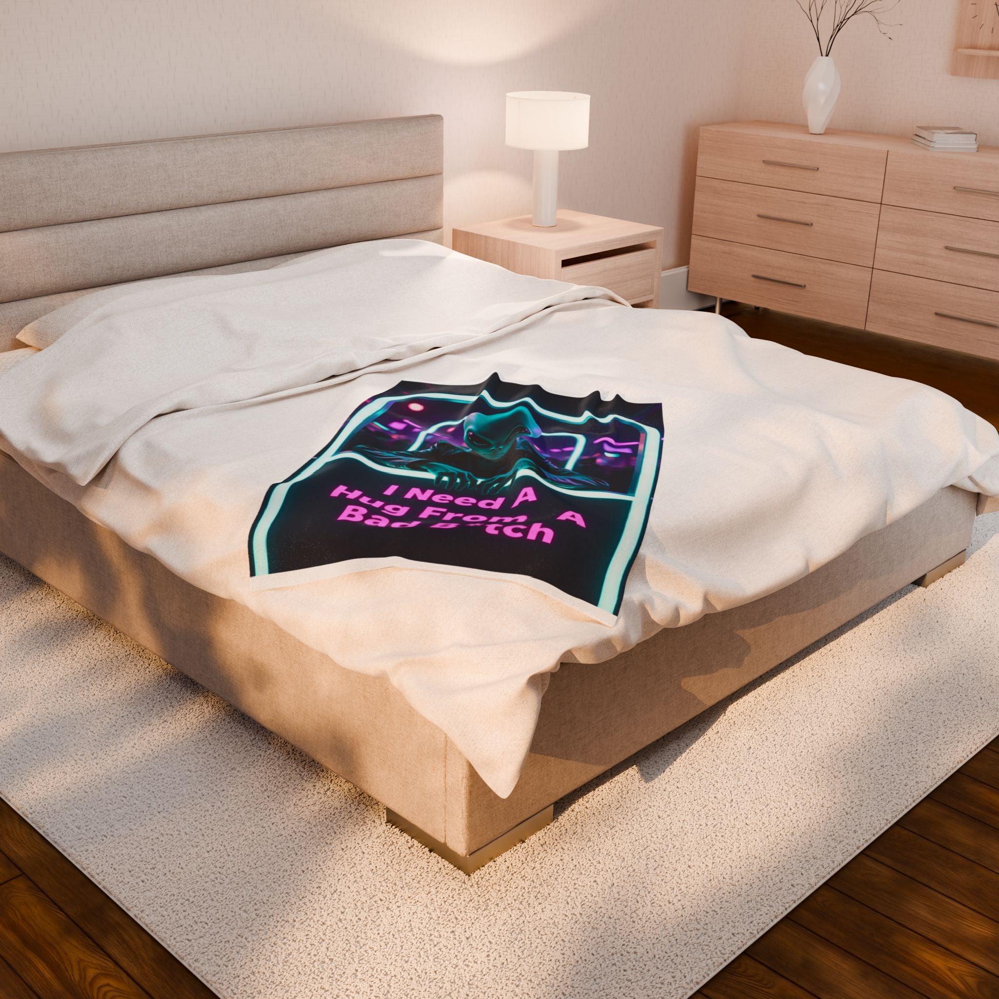 Blanket - Alien Theme Bad Bitch Velveteen Plush Blanket