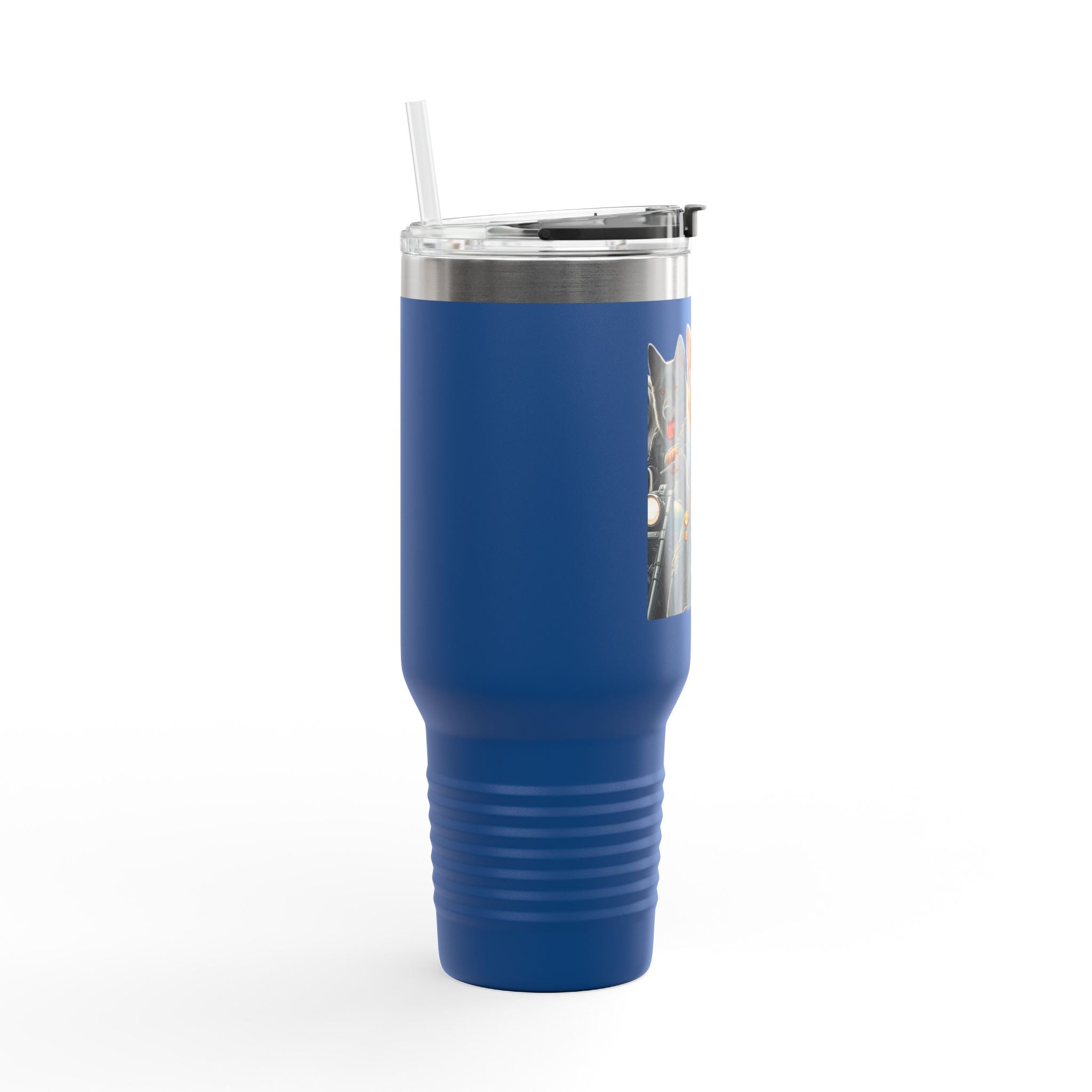 Insulated Travel Mug - Fun Motorcycle Dog Design
