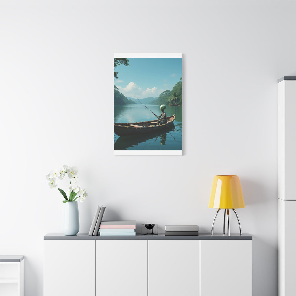 Alien Fishing Canvas Art