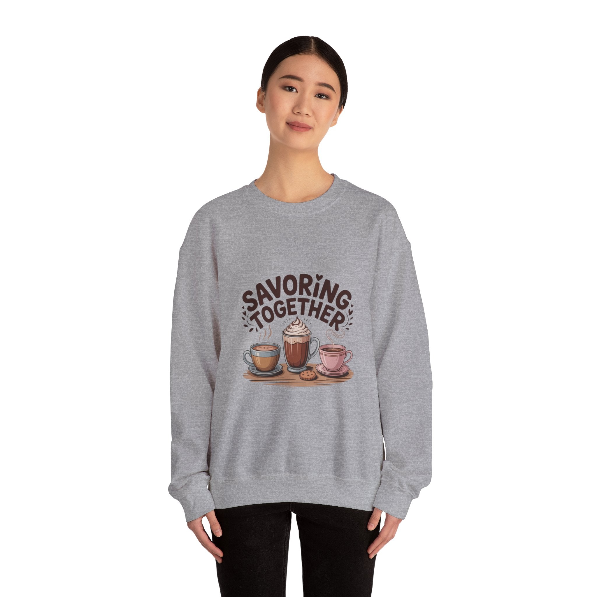 Savoring Together Crewneck Sweatshirt | cocoa sweatshirt, coffee lover crew