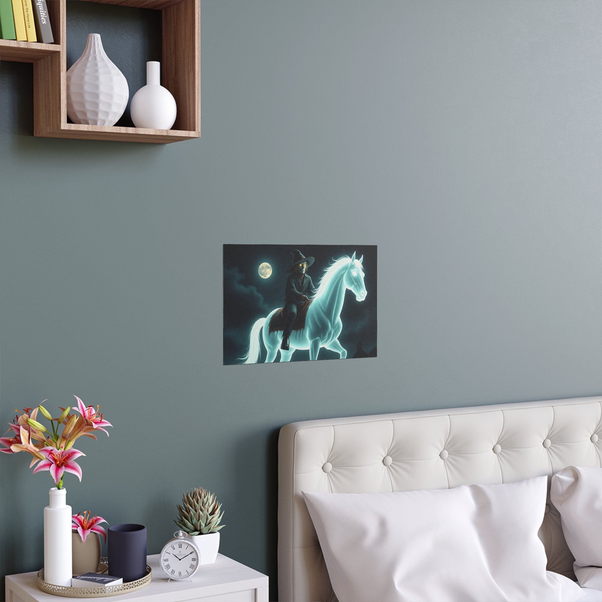 Mystical Wizard Horse Silk Poster, Home Decor, Halloween Art, Wall Art, Gift for Horse Lovers, Indoor and Outdoor Decoration